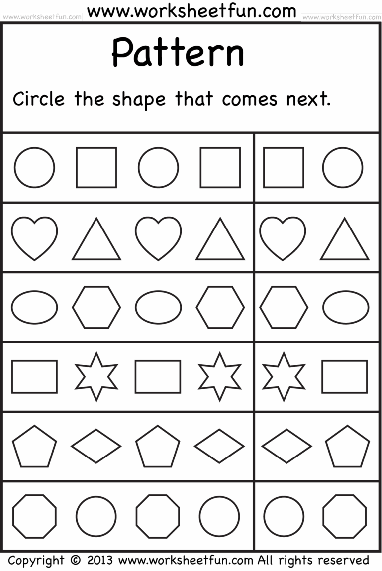 Free Pattern Worksheets For Preschoolers Fun And Educational Activities