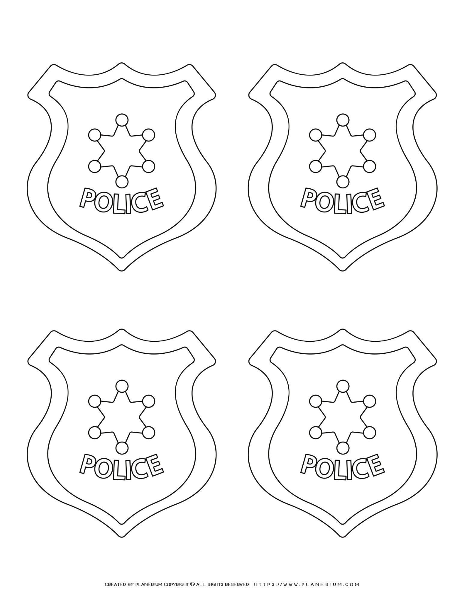 Free Police Symbol Outlines Coloring Page For Kids