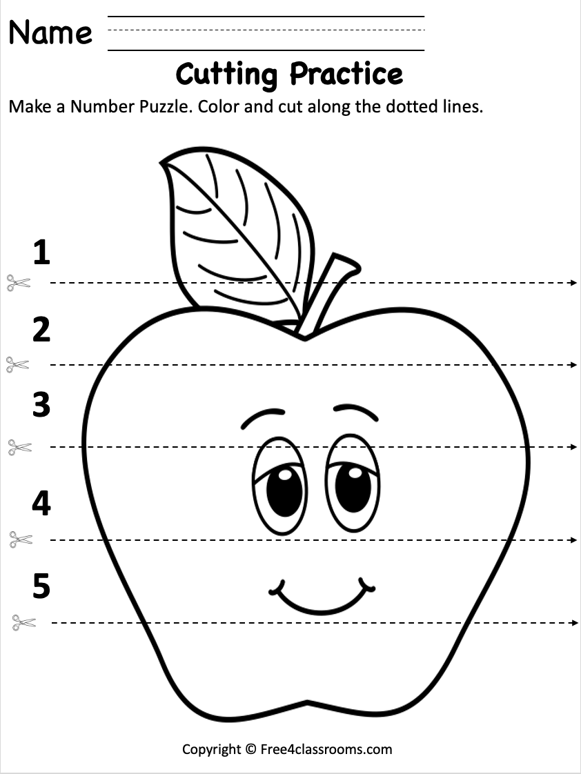 Printable Scissor Activities For Preschoolers
