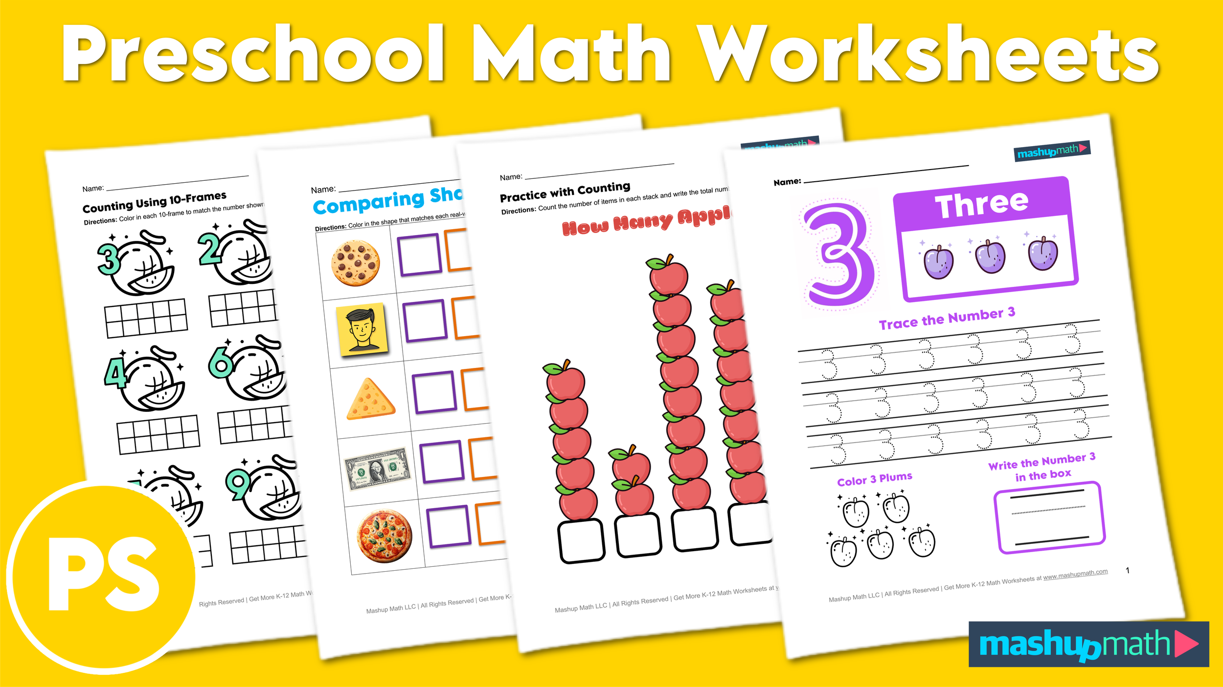Printable Math Sheets For Preschool