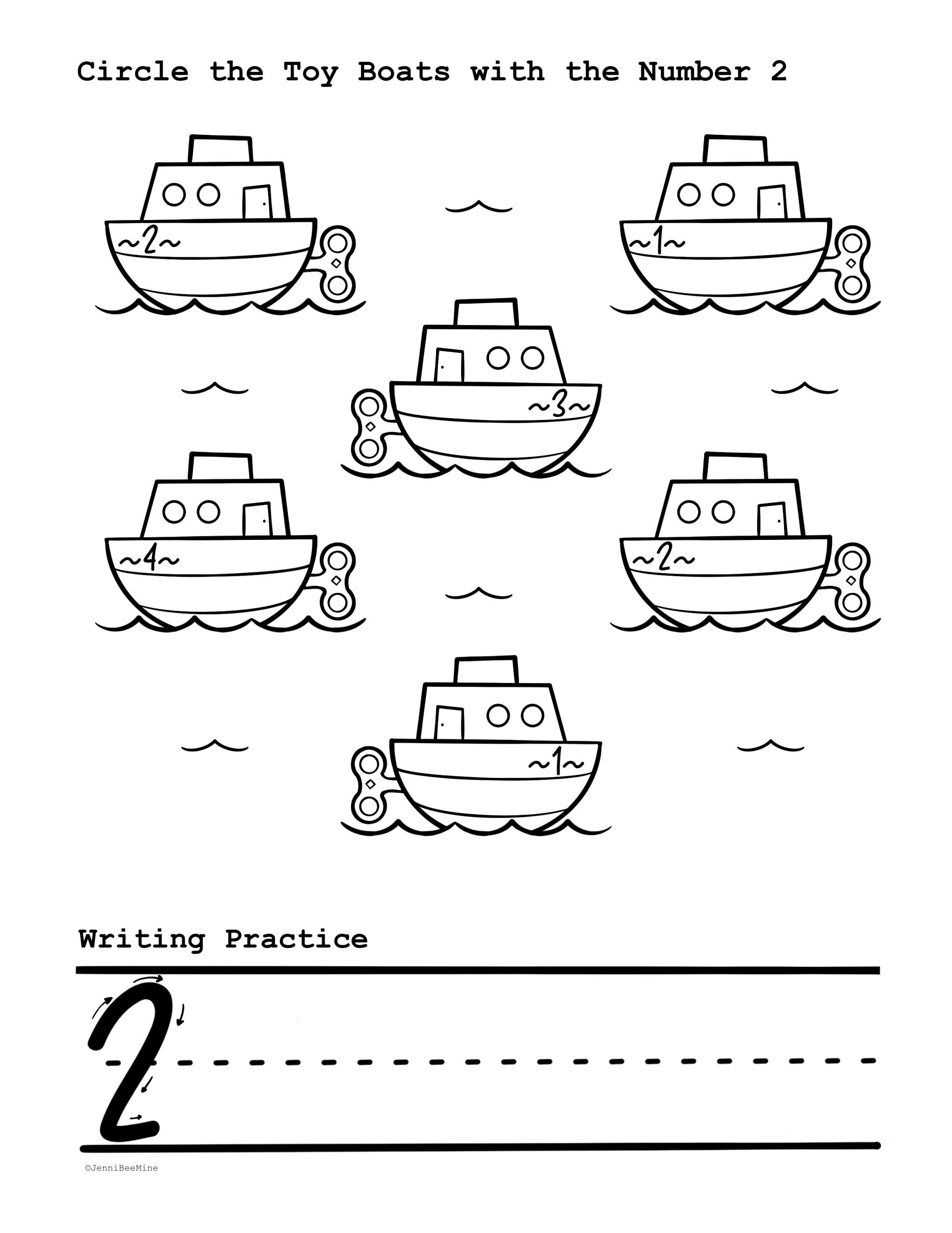 Free Preschool Printables Number 2 Jennibeemine