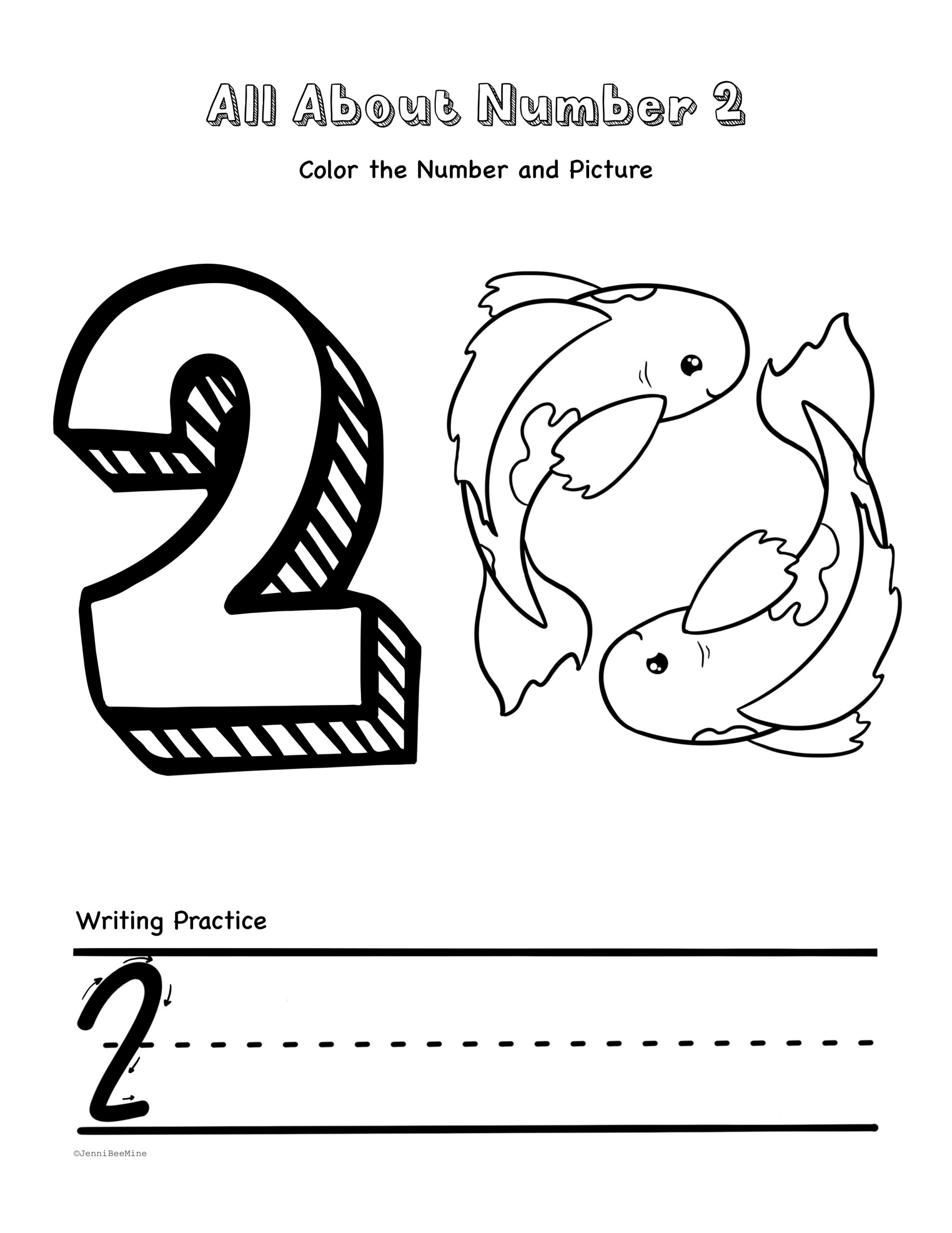 Printable Number 2 Worksheets For Preschoolers