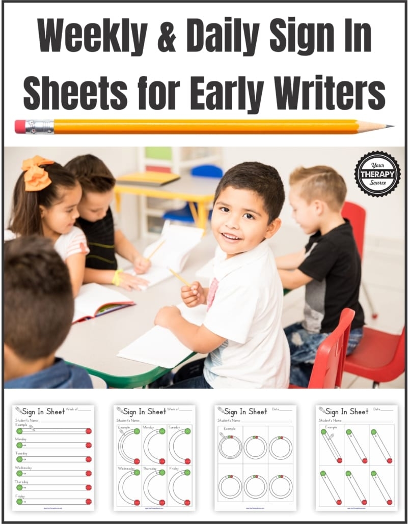 Free Preschool Sign In Sheet Developmentally Appropriate Your Therapy Source