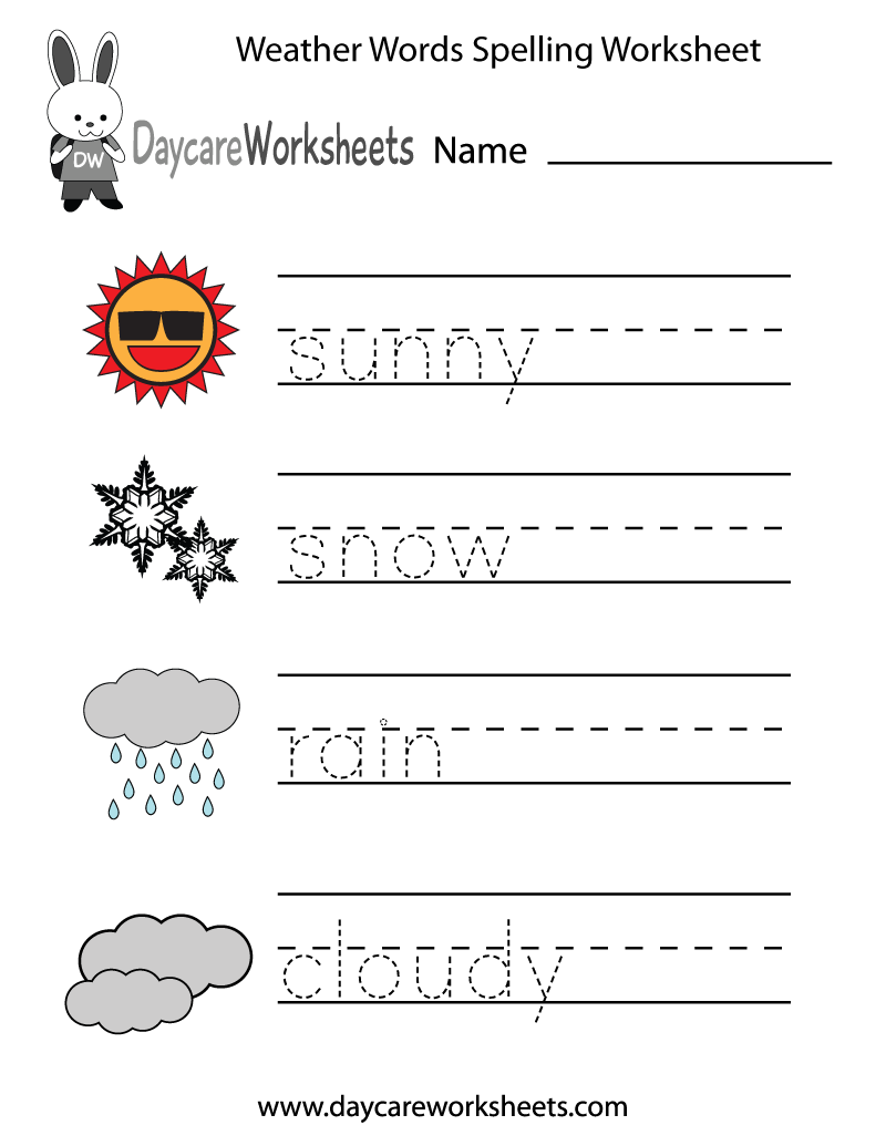 Printable Preschool Spelling Worksheets