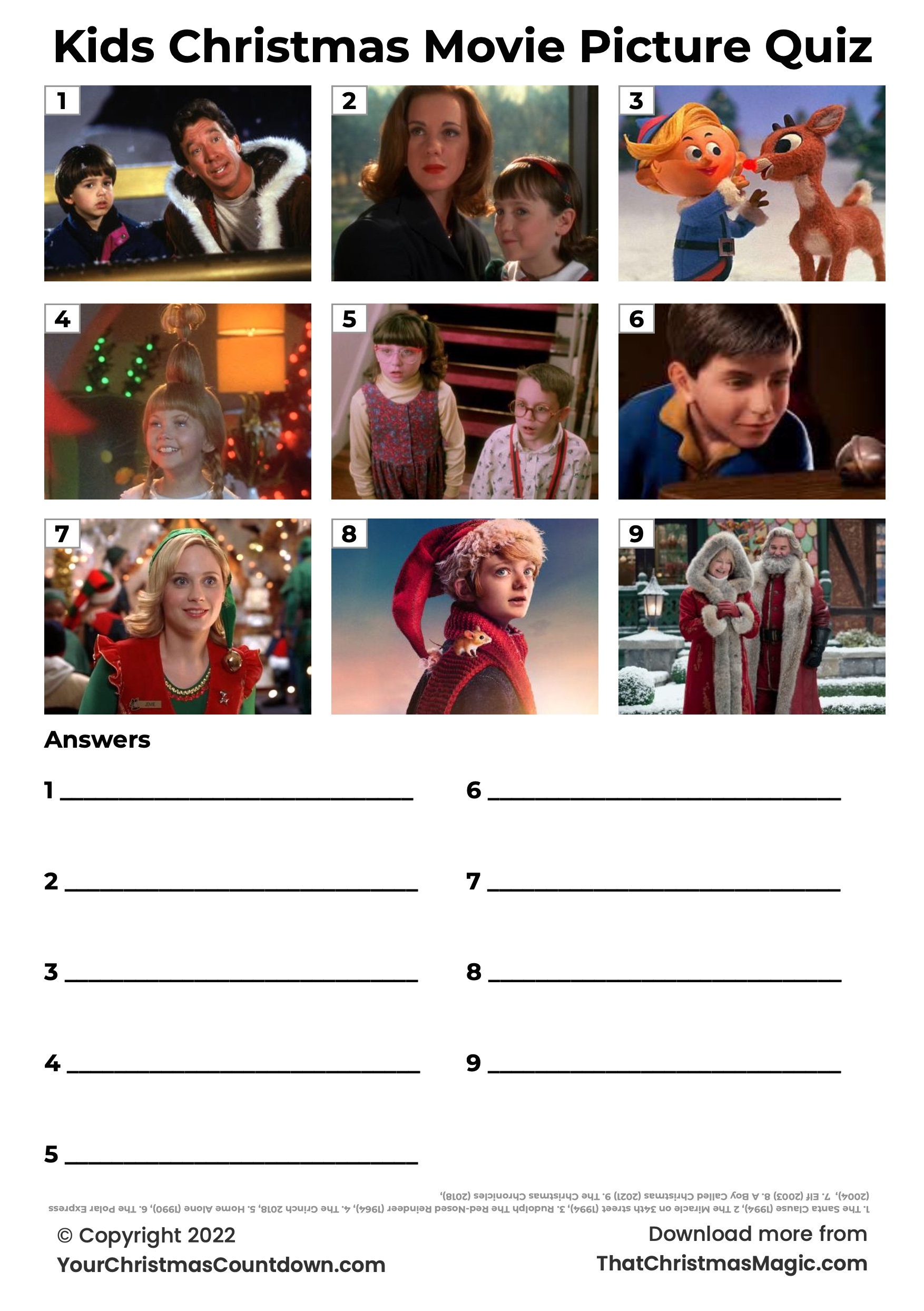 Free Print Out Christmas Quizzes ThatChristmasMagic