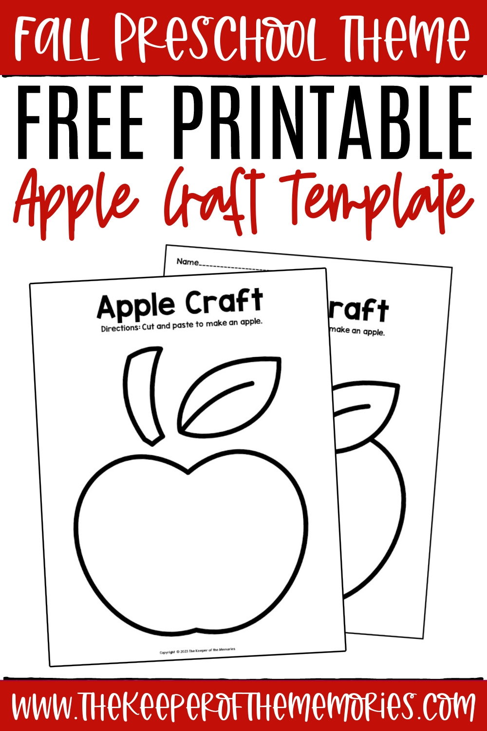 Free Printable Apple Craft
