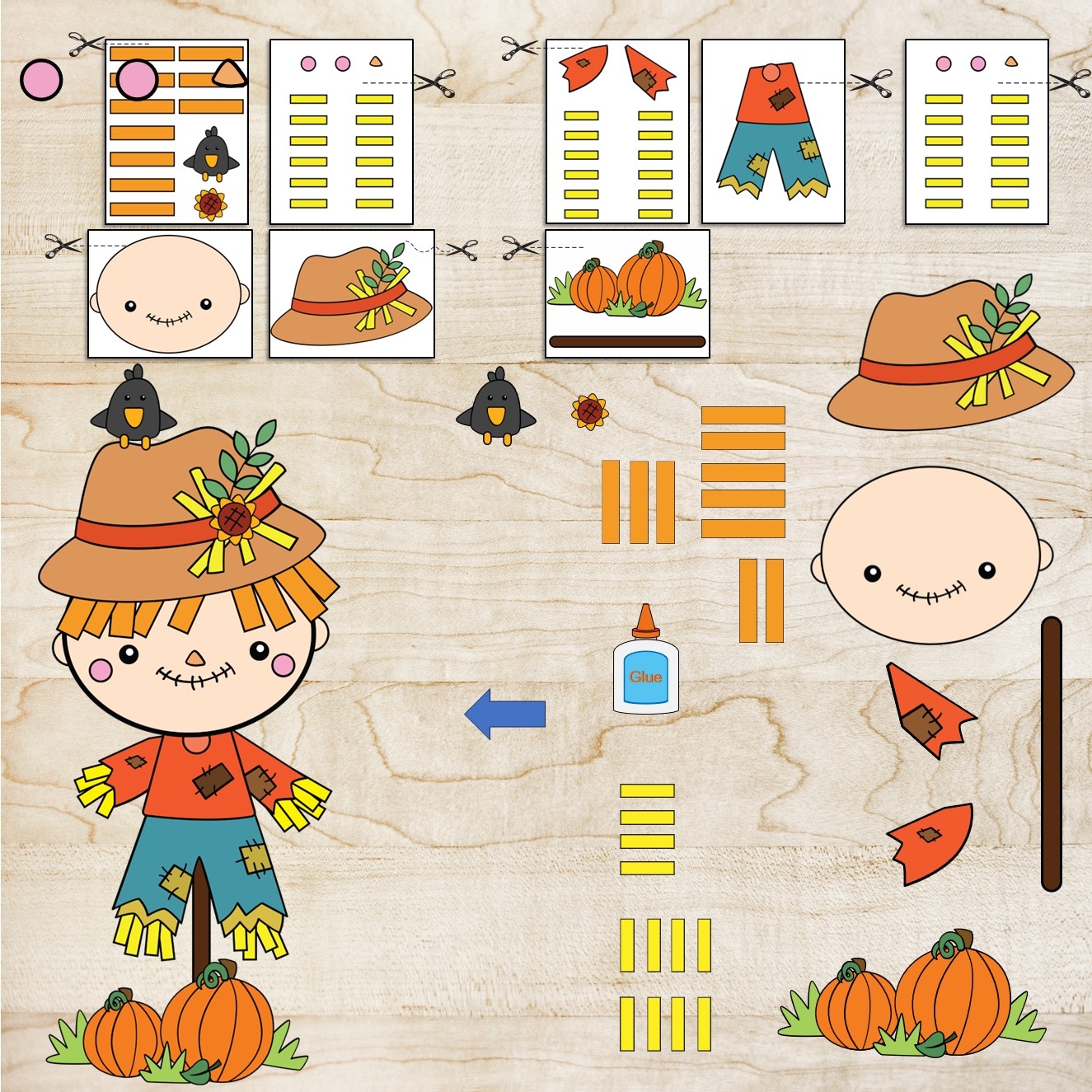 Free Printable Build A Scarecrow I Can Build Scarecrow Preschool Literacy Set Rebus Story 