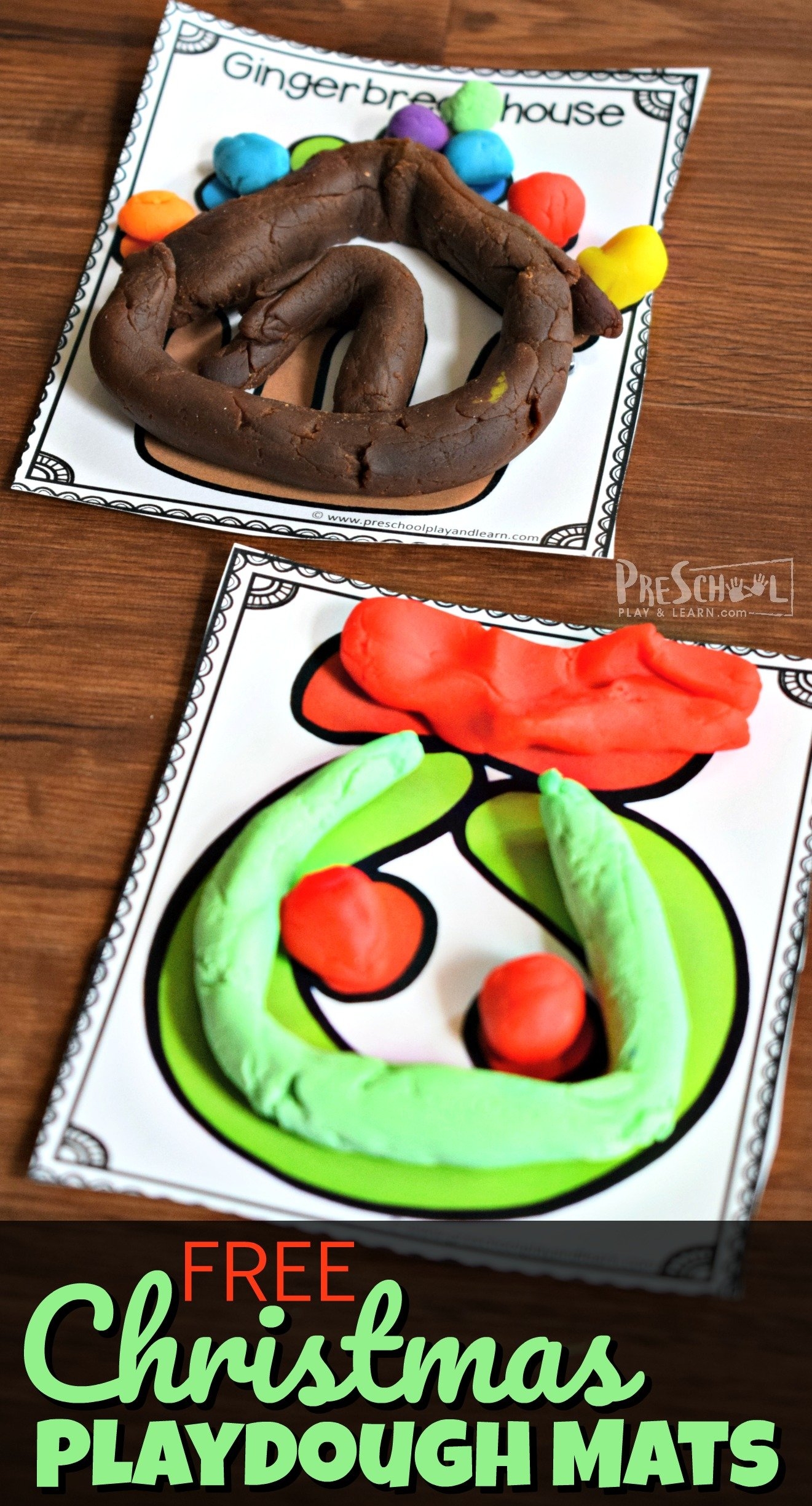  FREE Printable Christmas Playdough Mats Activity
