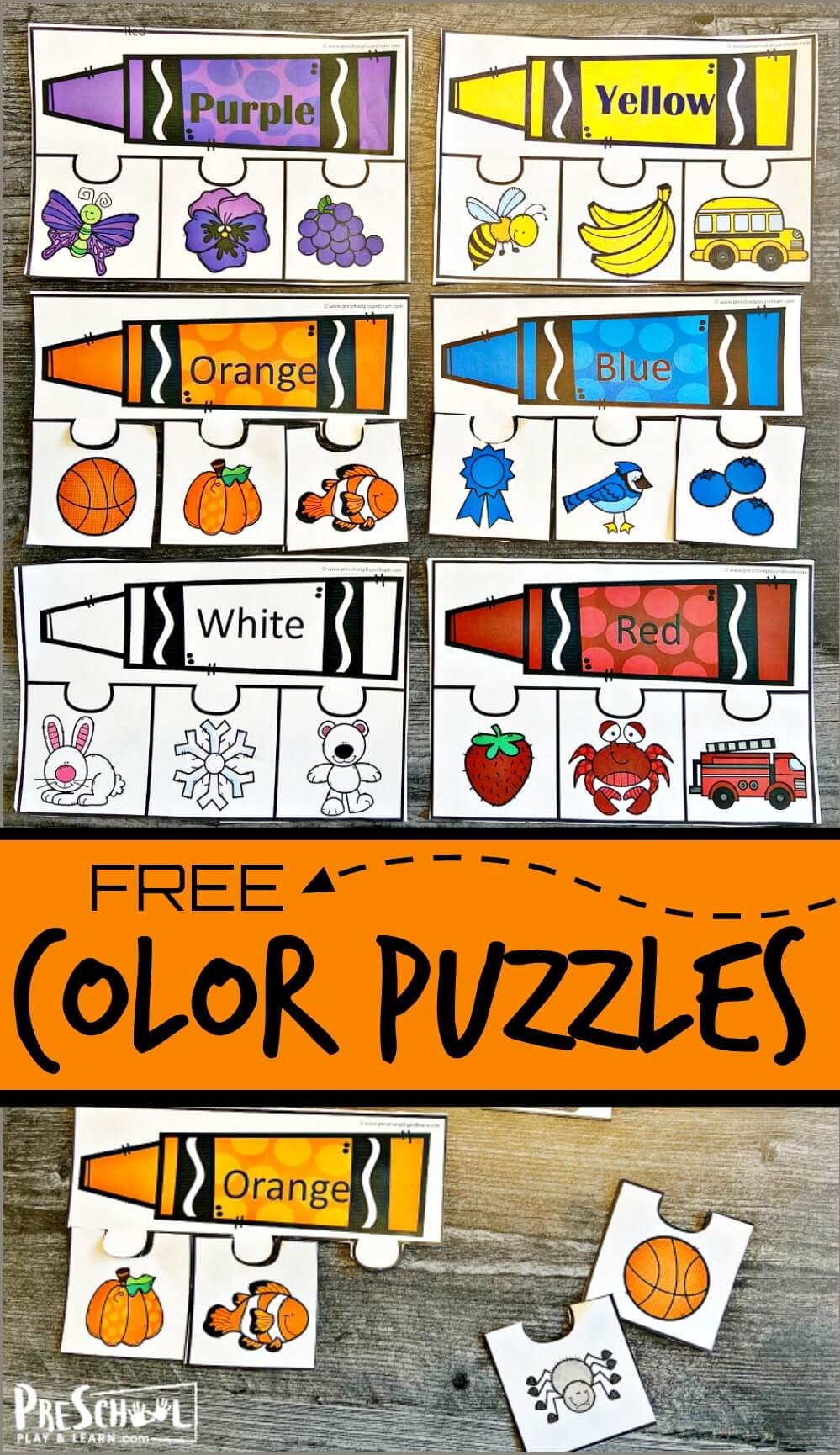 FREE Printable Color Puzzles Fun Color Activity For Preschoolers
