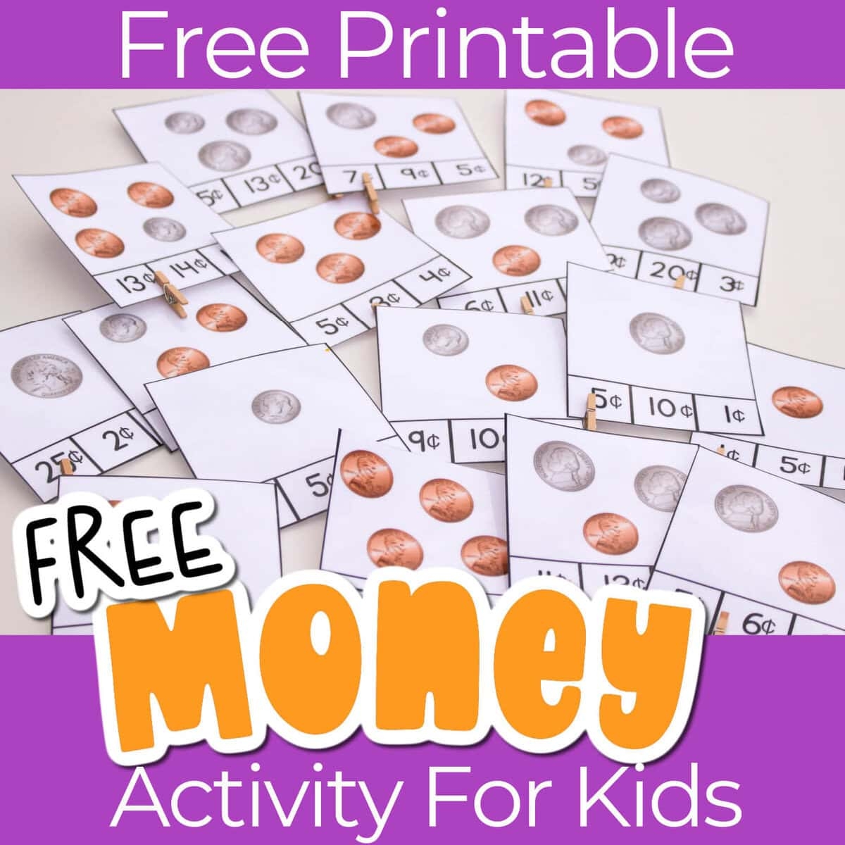 Free Printable Counting Money Clip Cards For Coins 