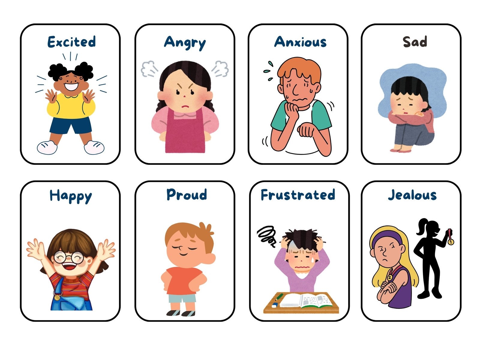Printable Outline Of Emotions For Preschoolers