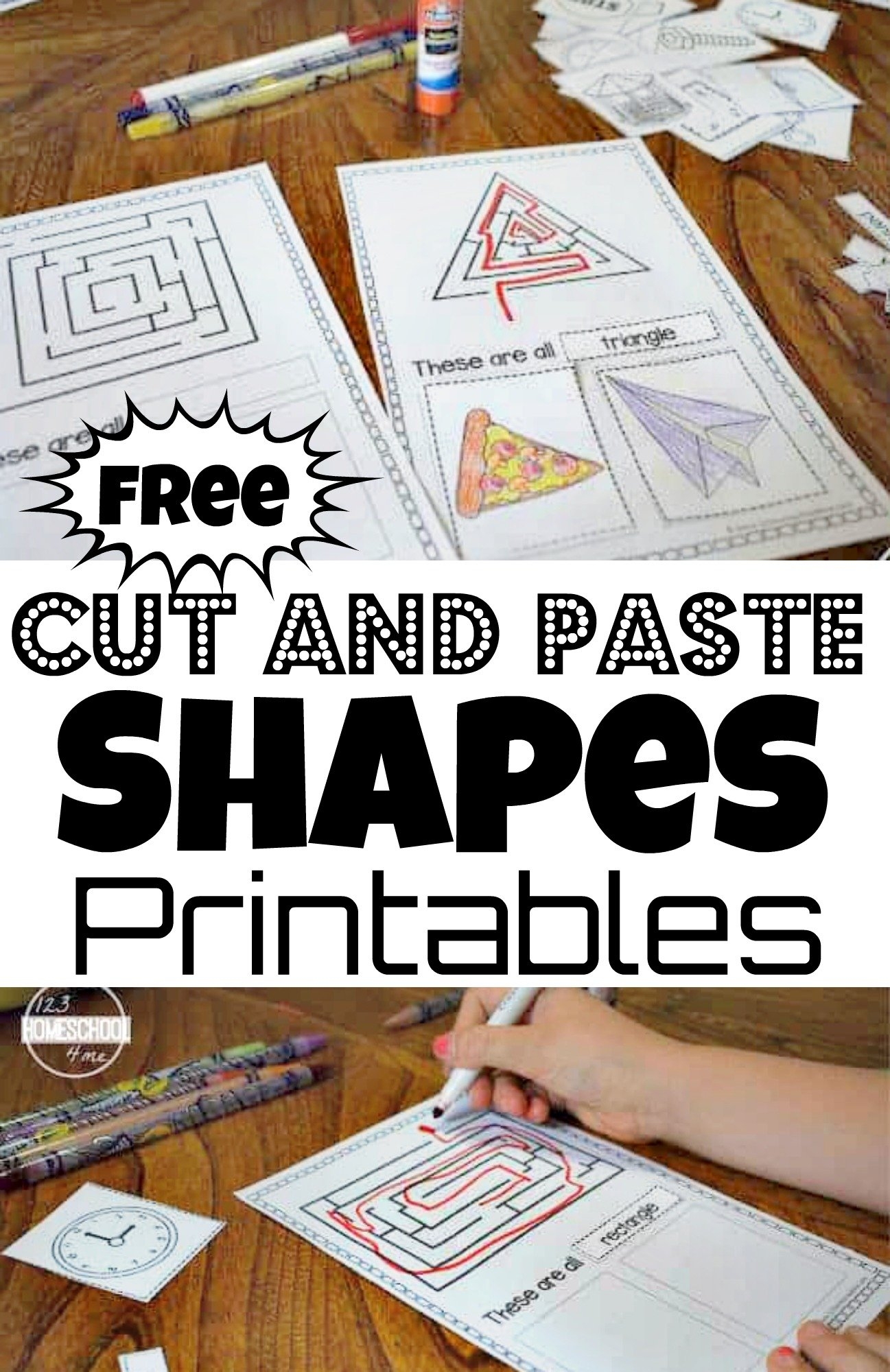  FREE Printable Cutting Shapes Worksheets