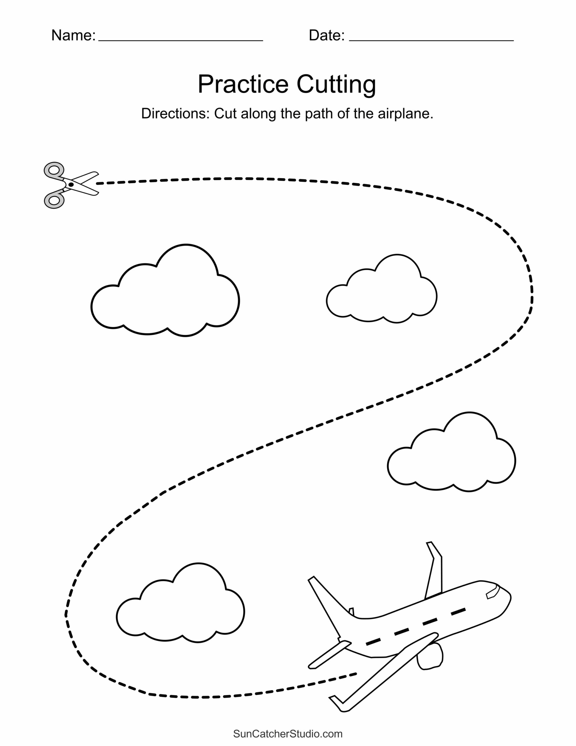 Printable Scissor Skills Preschool
