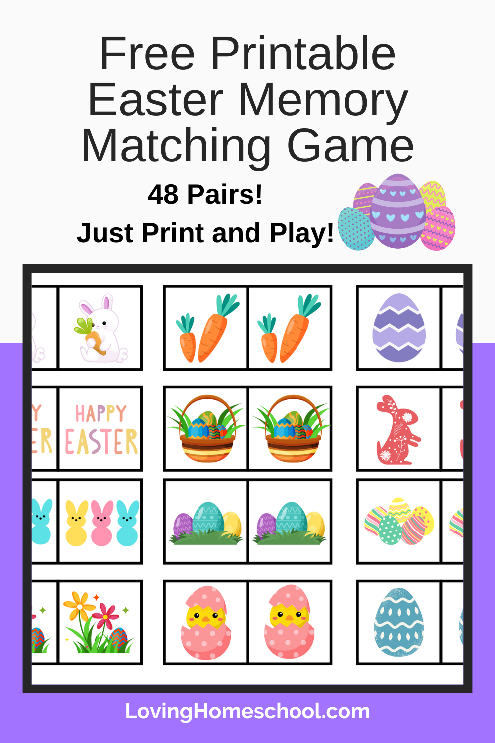 Free Printable Easter Memory Matching Game LovingHomeschool