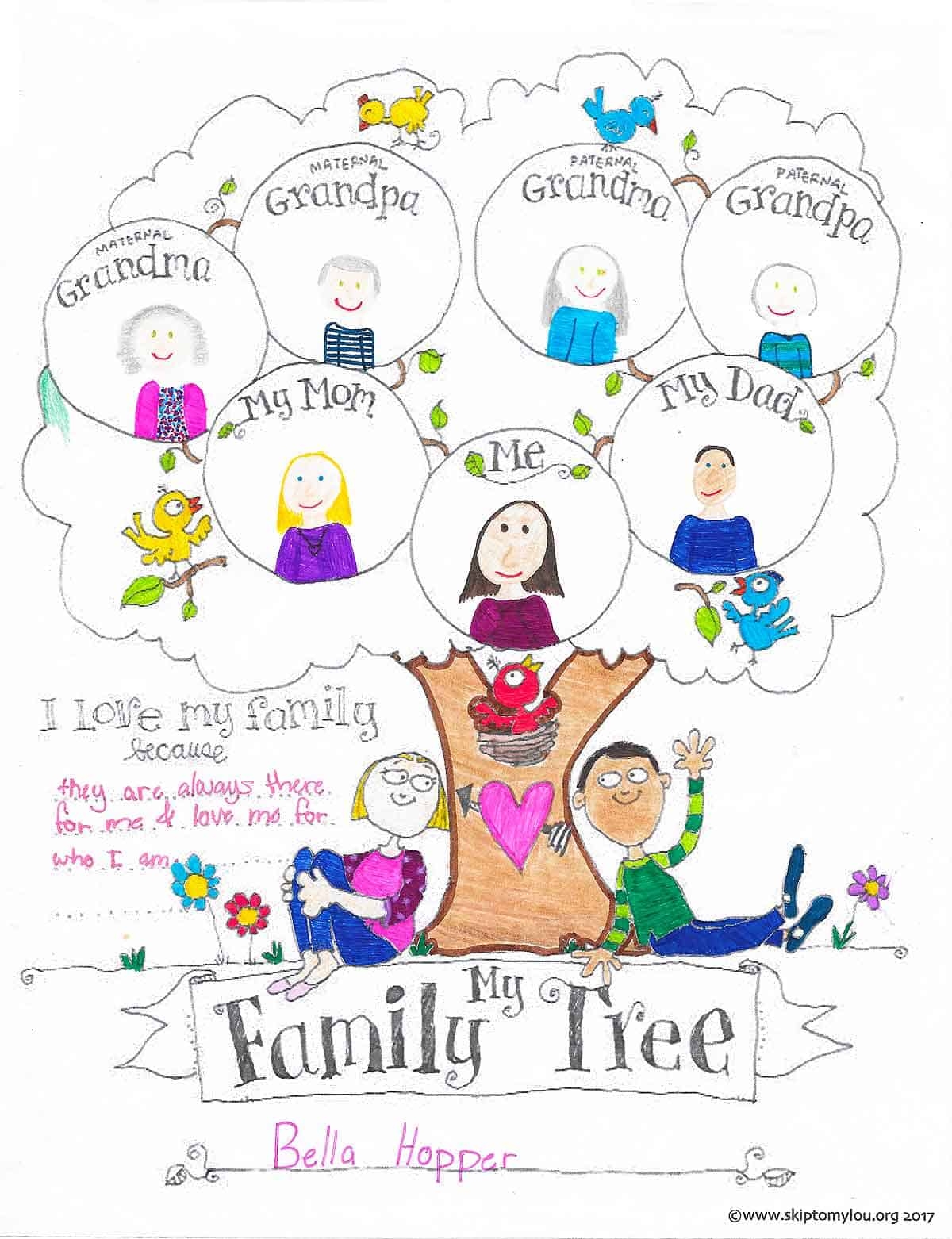 Printable Preschool Family Tree Coloring Pages