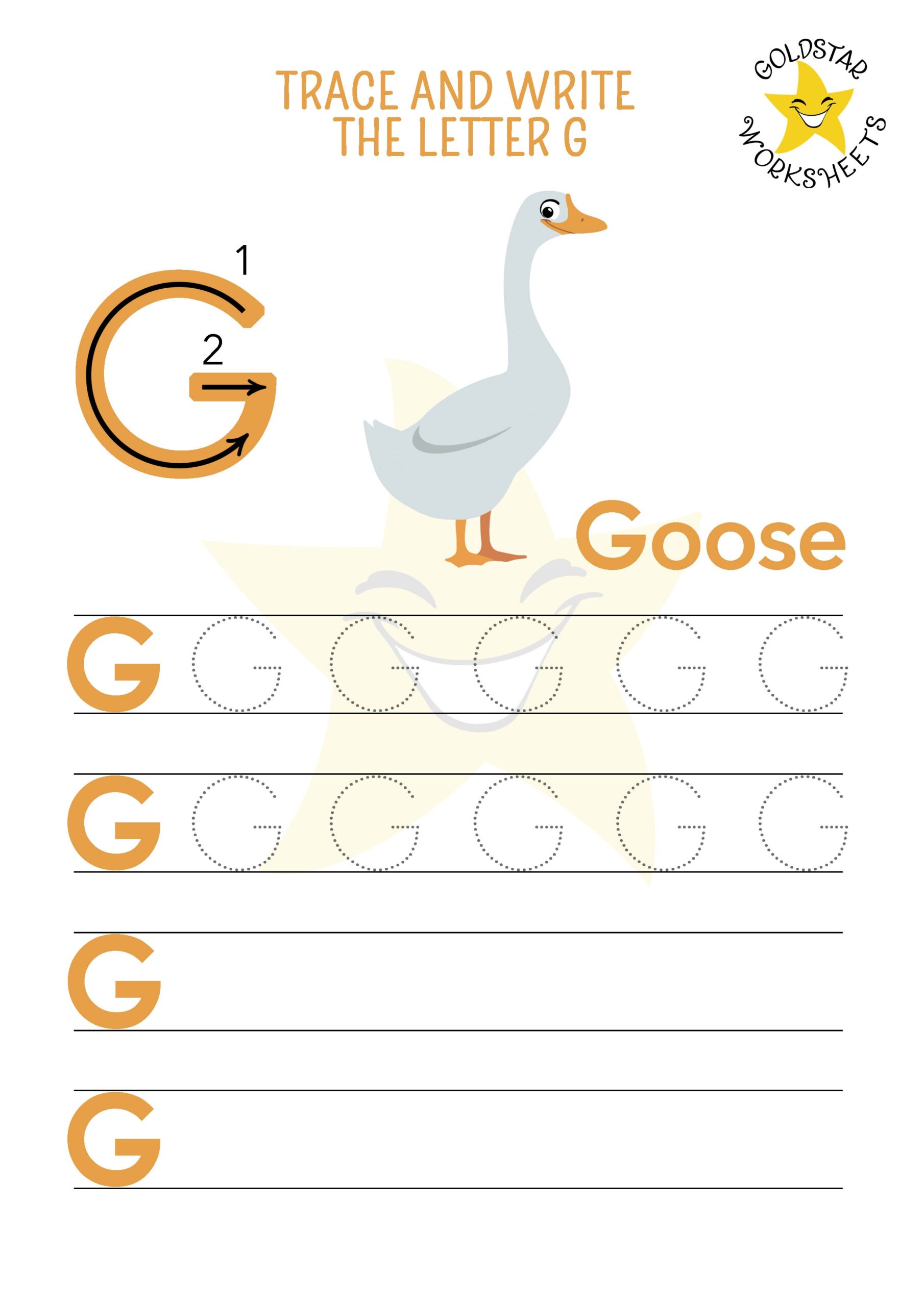 Free Printable Letter G Tracing Worksheets Goat Giraffe U0026 Goose Fun 