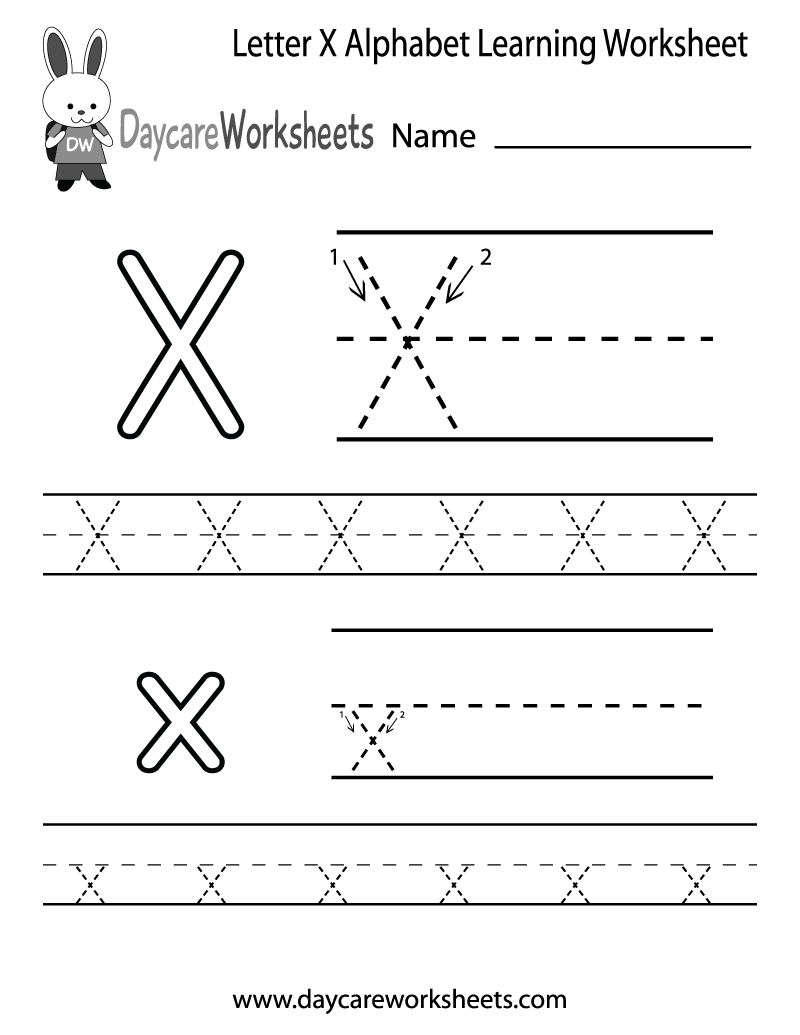 Free Printable Letter X Alphabet Learning Worksheet For Preschool Worksheets Library