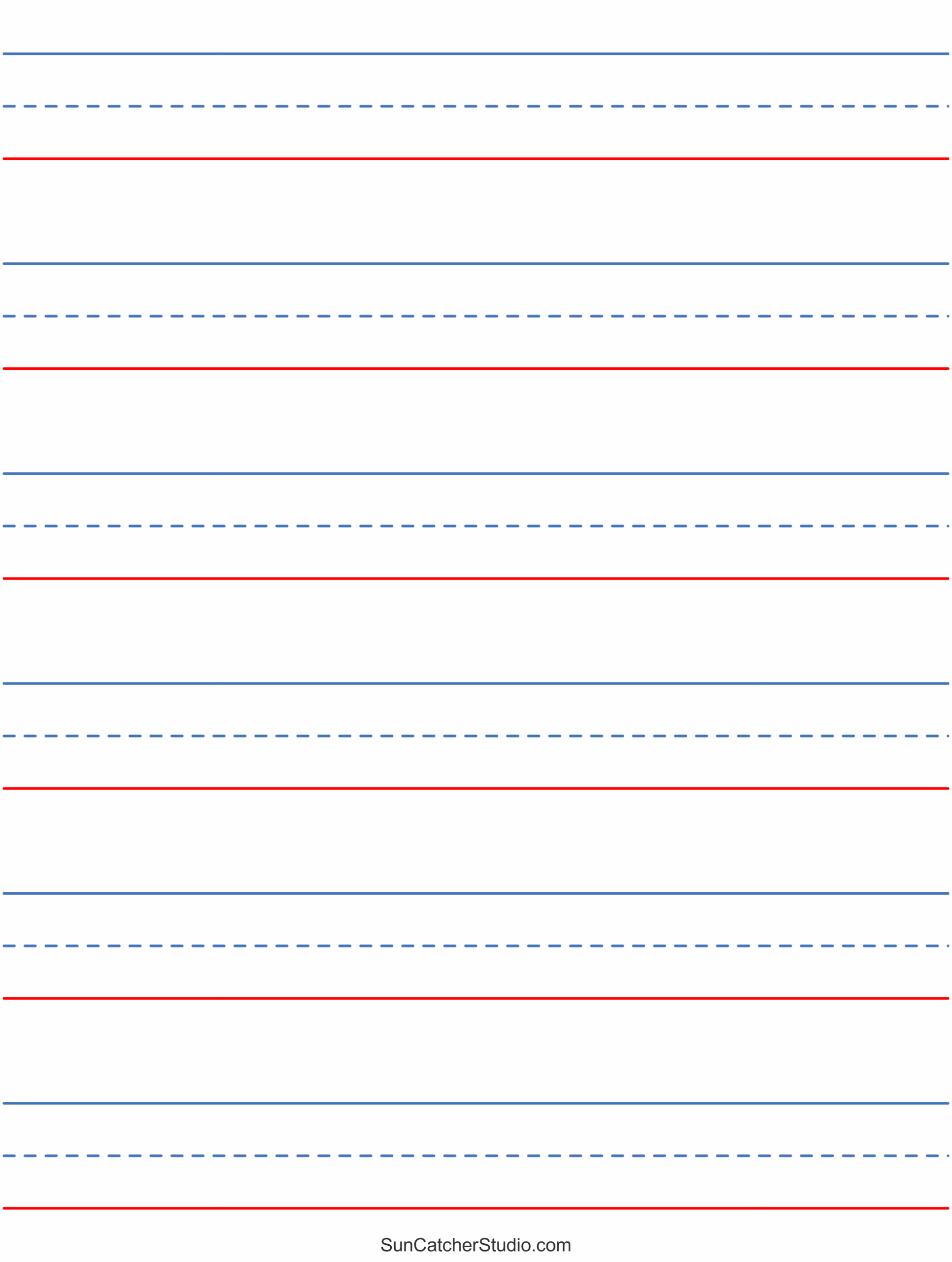 Free Printable Lined Paper Handwriting Notebook Templates