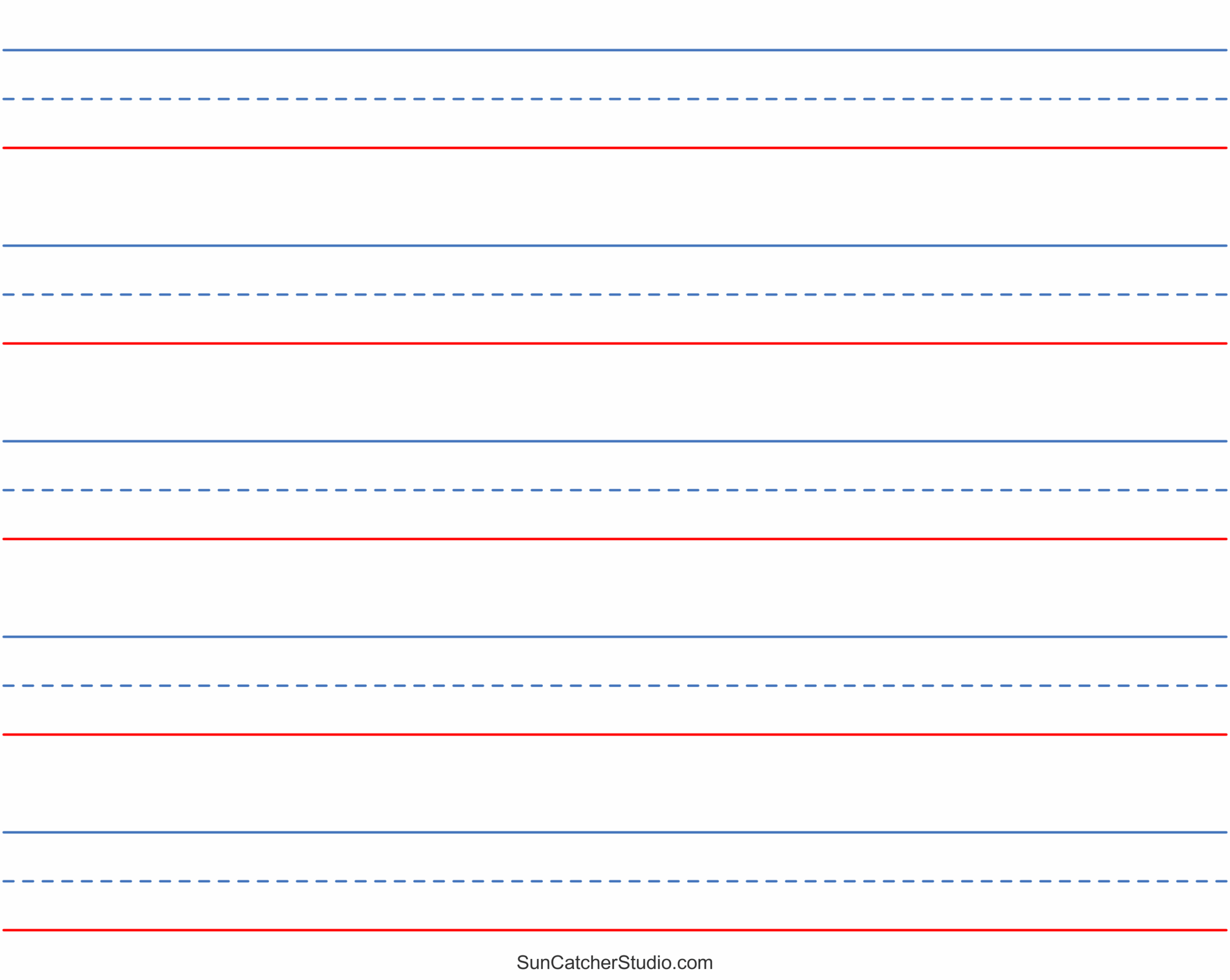 Free Printable Lined Paper Handwriting Notebook Templates