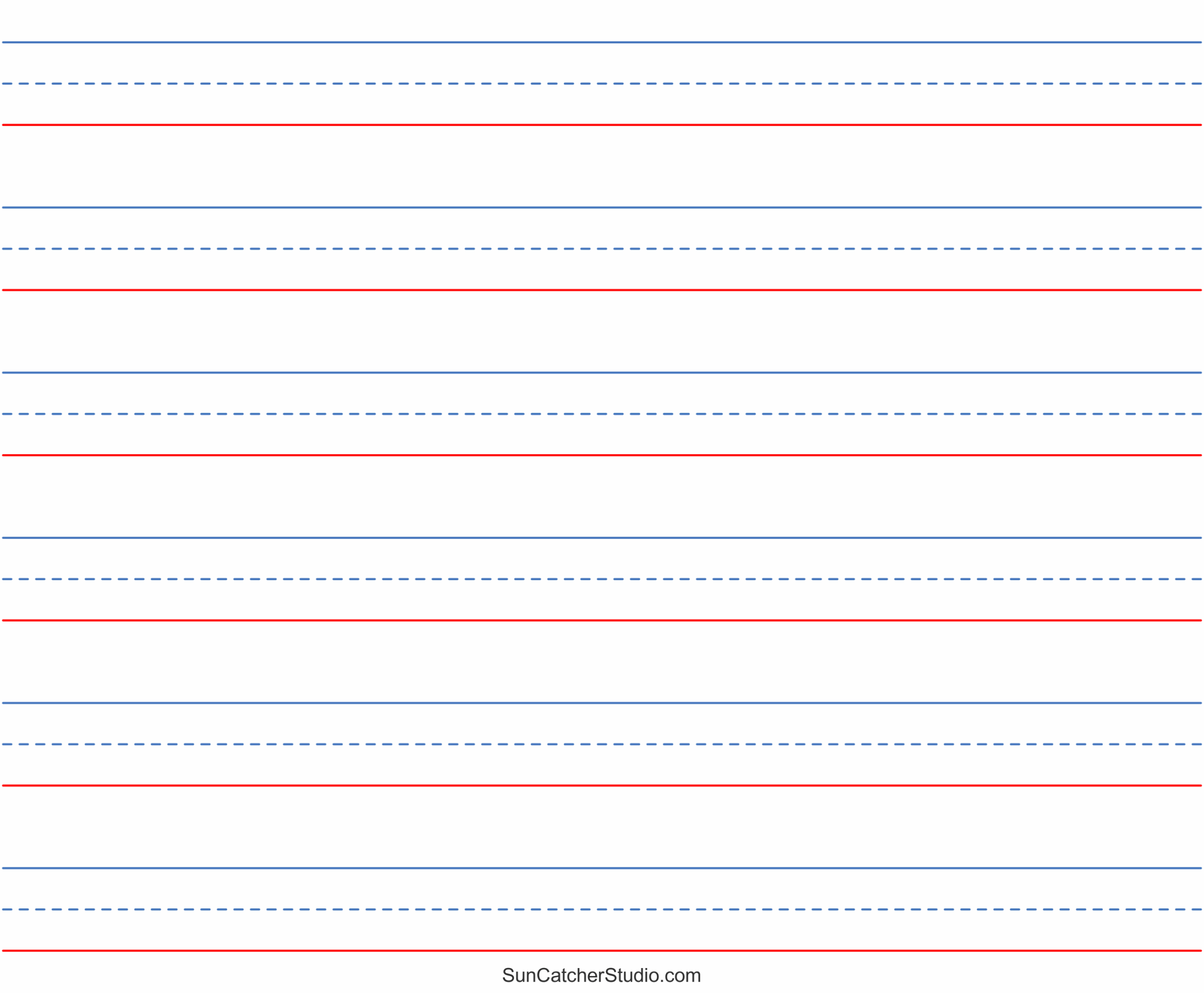 Free Printable Lined Paper Handwriting Notebook Templates