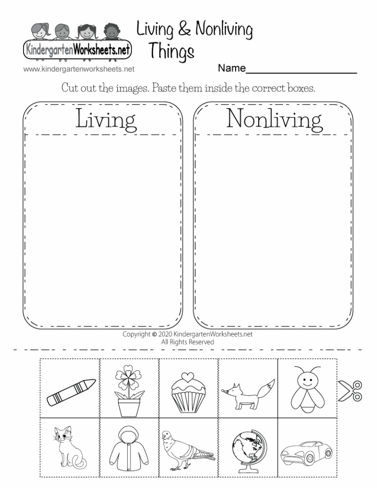 Free Printable Living And Nonliving Things Worksheet
