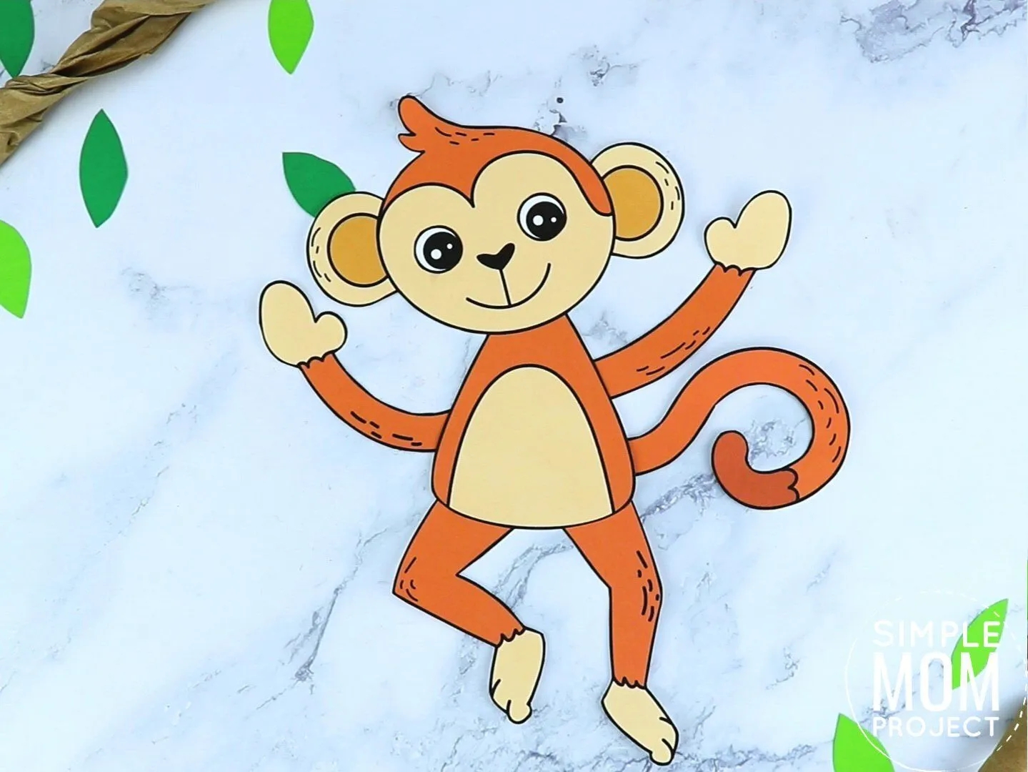Free Printable Monkey Craft Template Simple Mom Project
