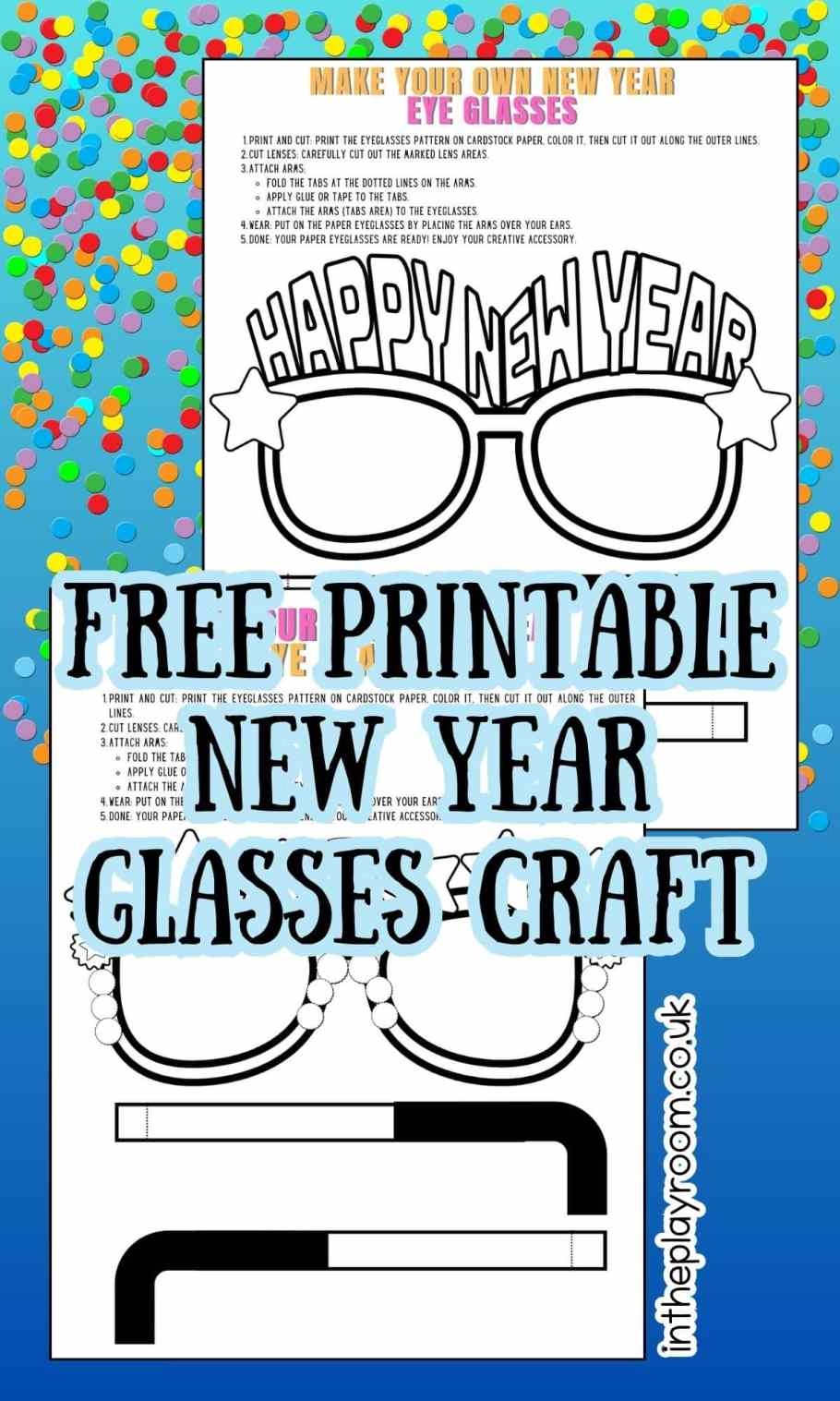 Printable Paper Glasses Preschool
