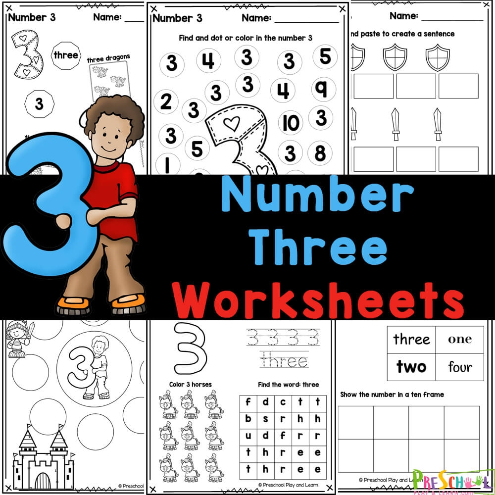 Printable Number 3 Worksheet Preschool