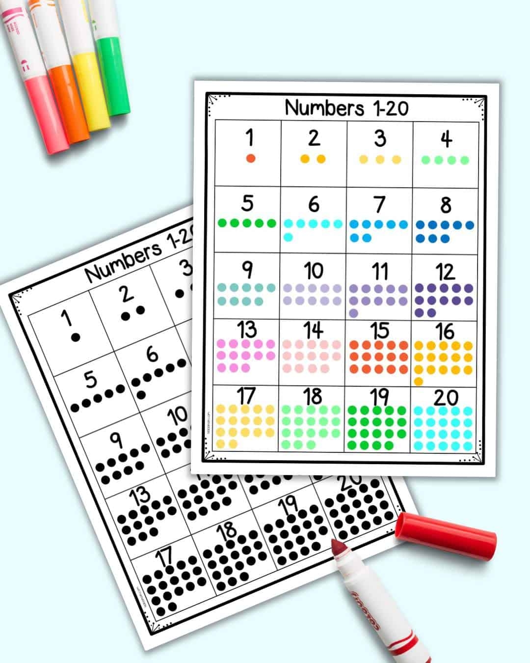 Printable Number Chart For Preschool