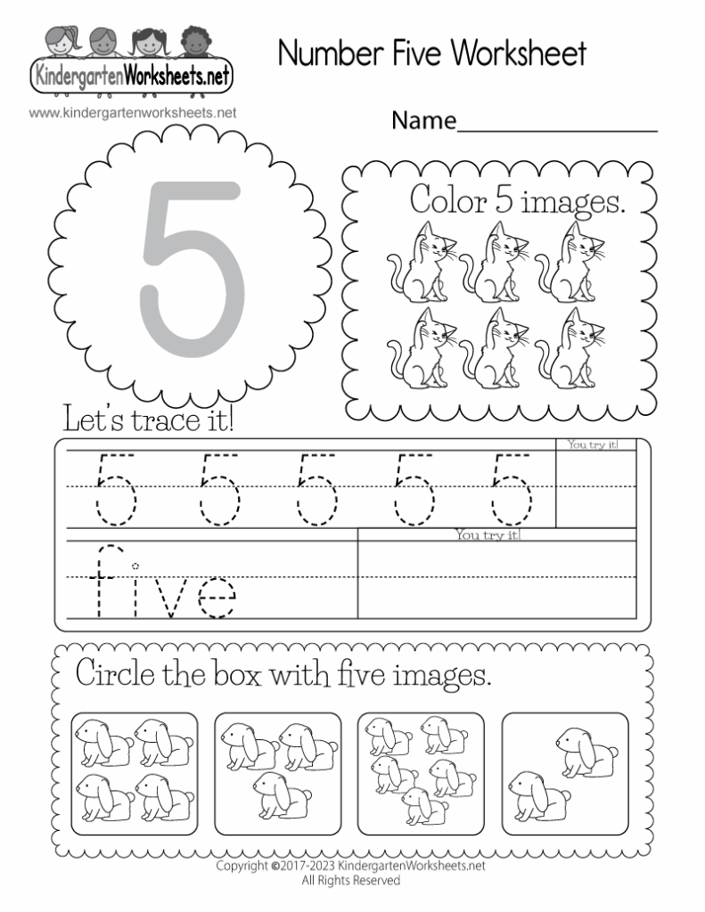 printable number 5 worksheets for preschool - Printable Preschool ...