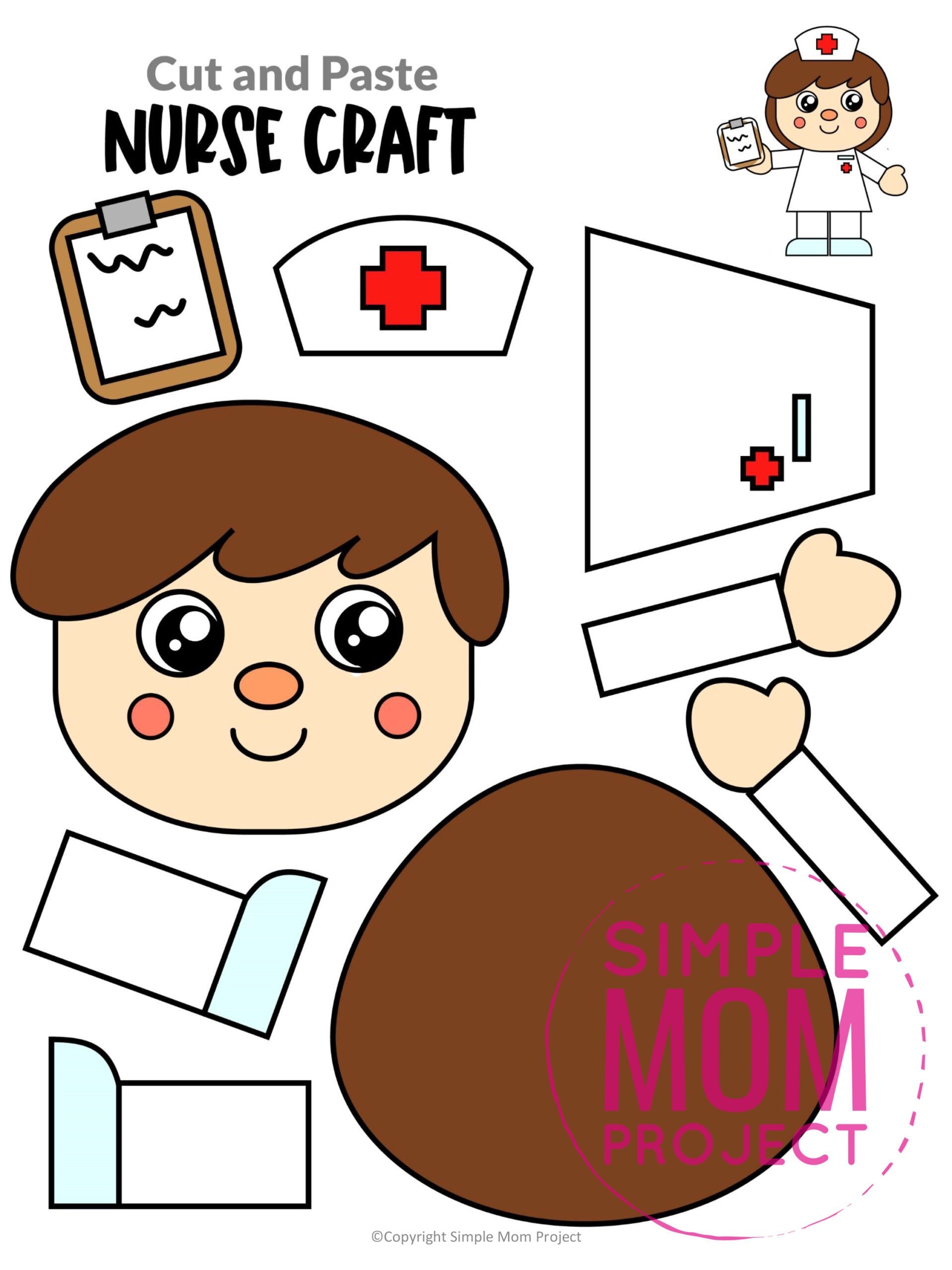 Free Printable Nurse Craft Template Simple Mom Project