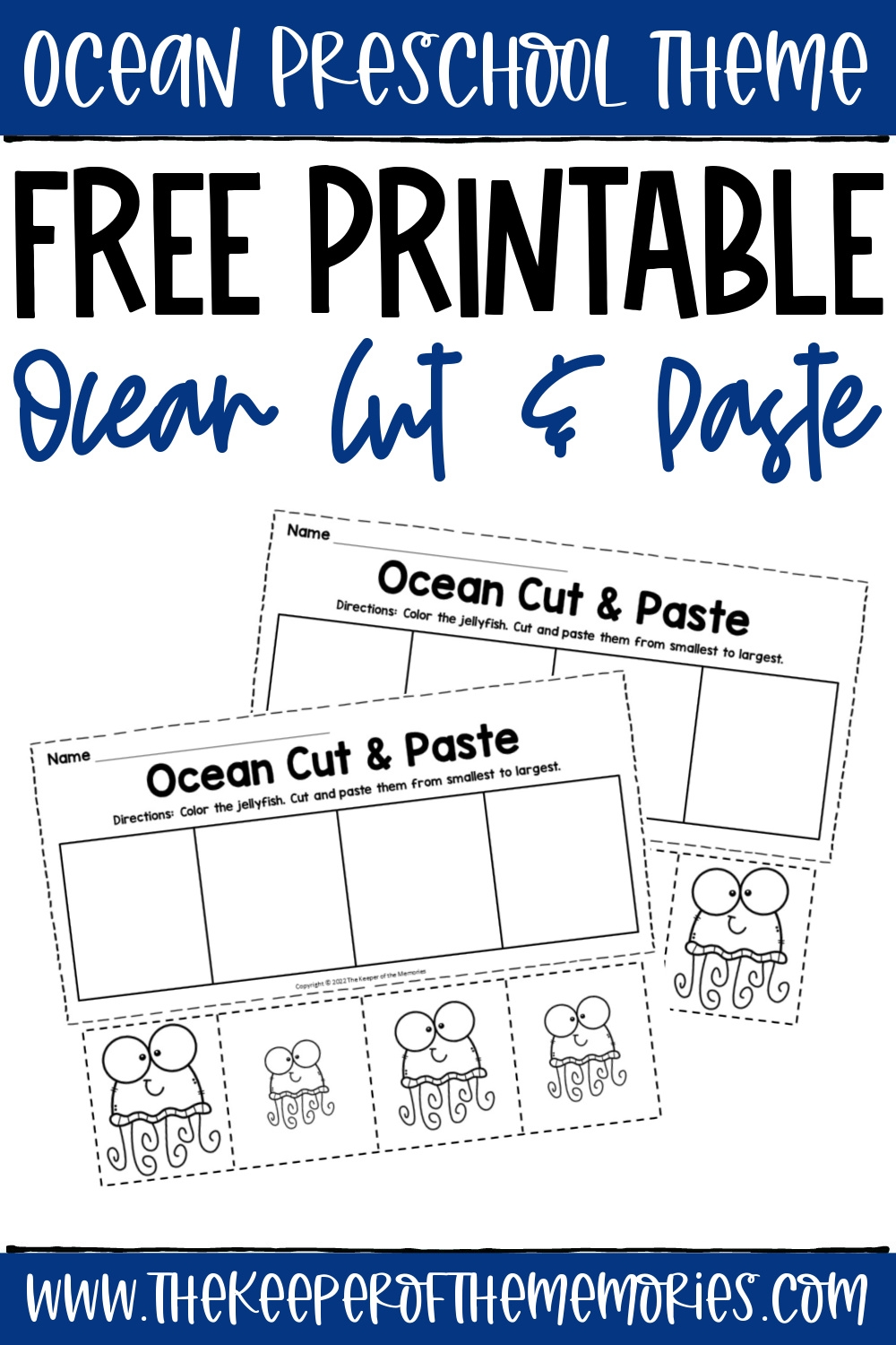 Free Printable Ocean Cut And Paste Worksheets The Keeper Of The Memories