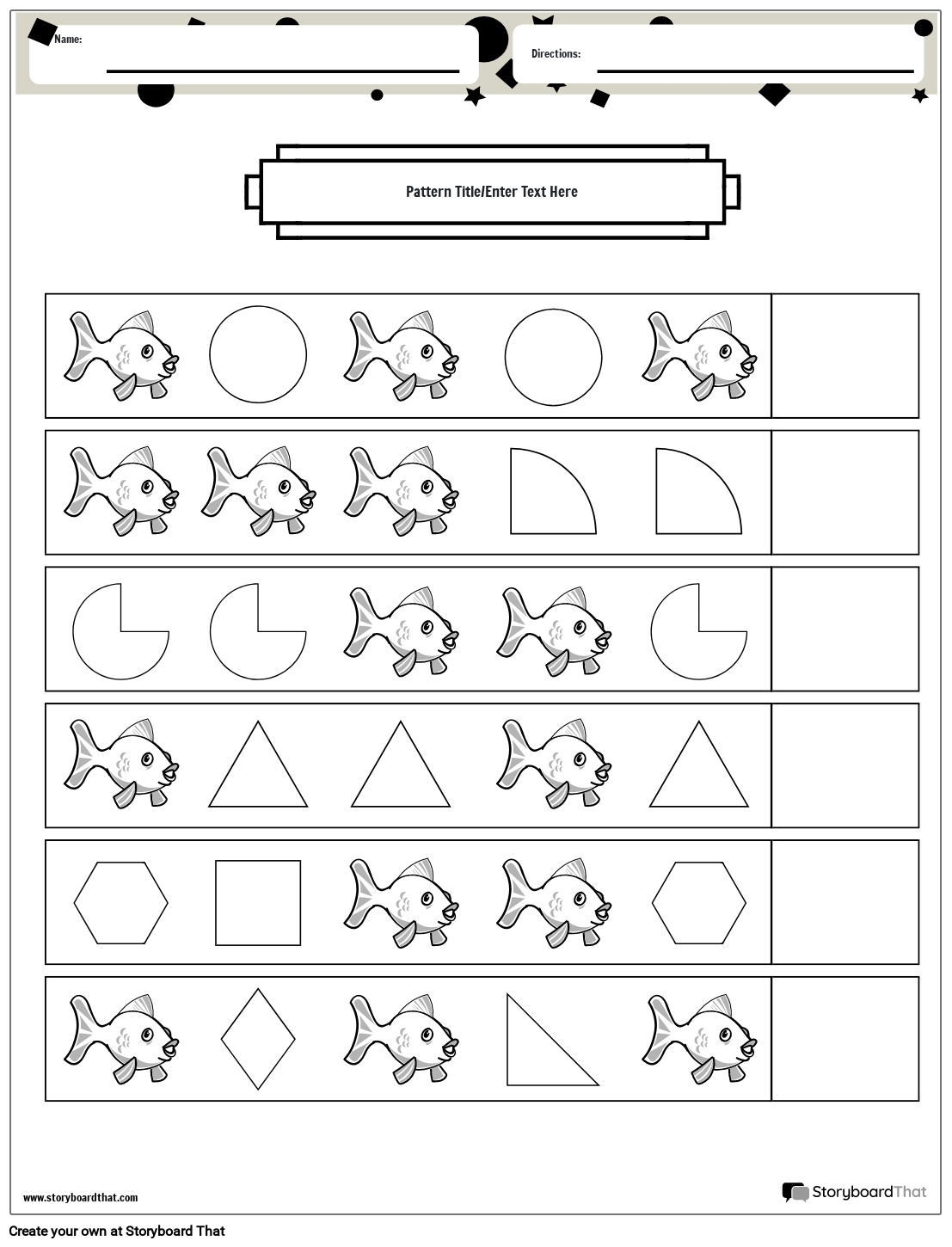 Printable Pattern Worksheet For Preschool