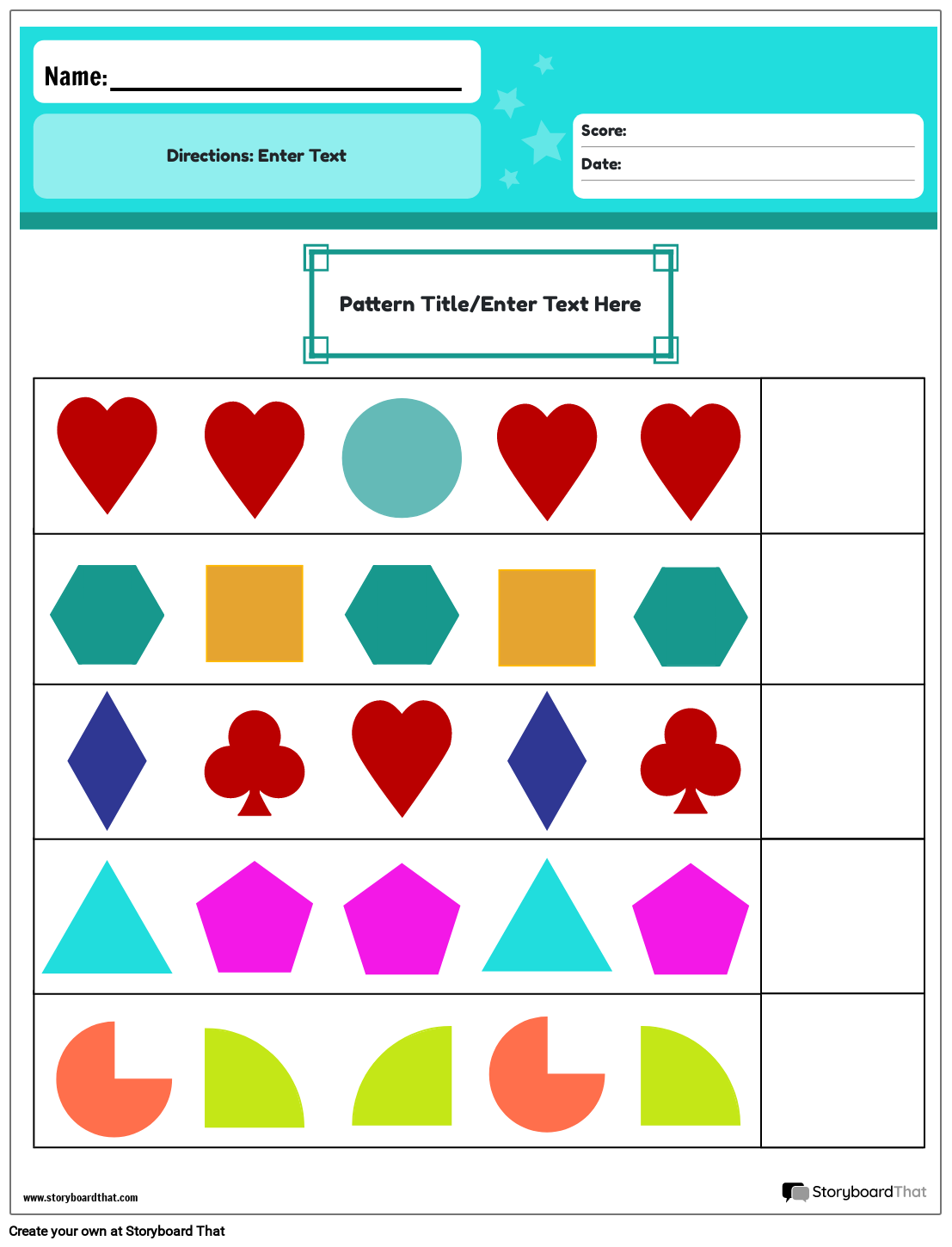 Printable Preschool Pattern Worksheets