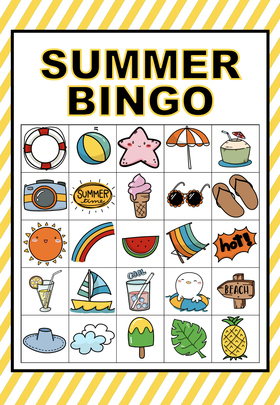 Free Printable Picture Bingo Cards Summer Edition We Made This Worksheets Library