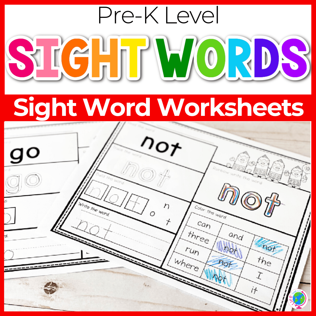 Free Printable Pre K Sight Words Worksheets