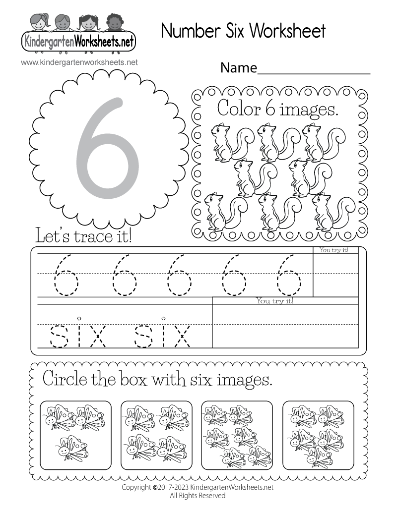 Printable Number 6 Worksheets For Preschool