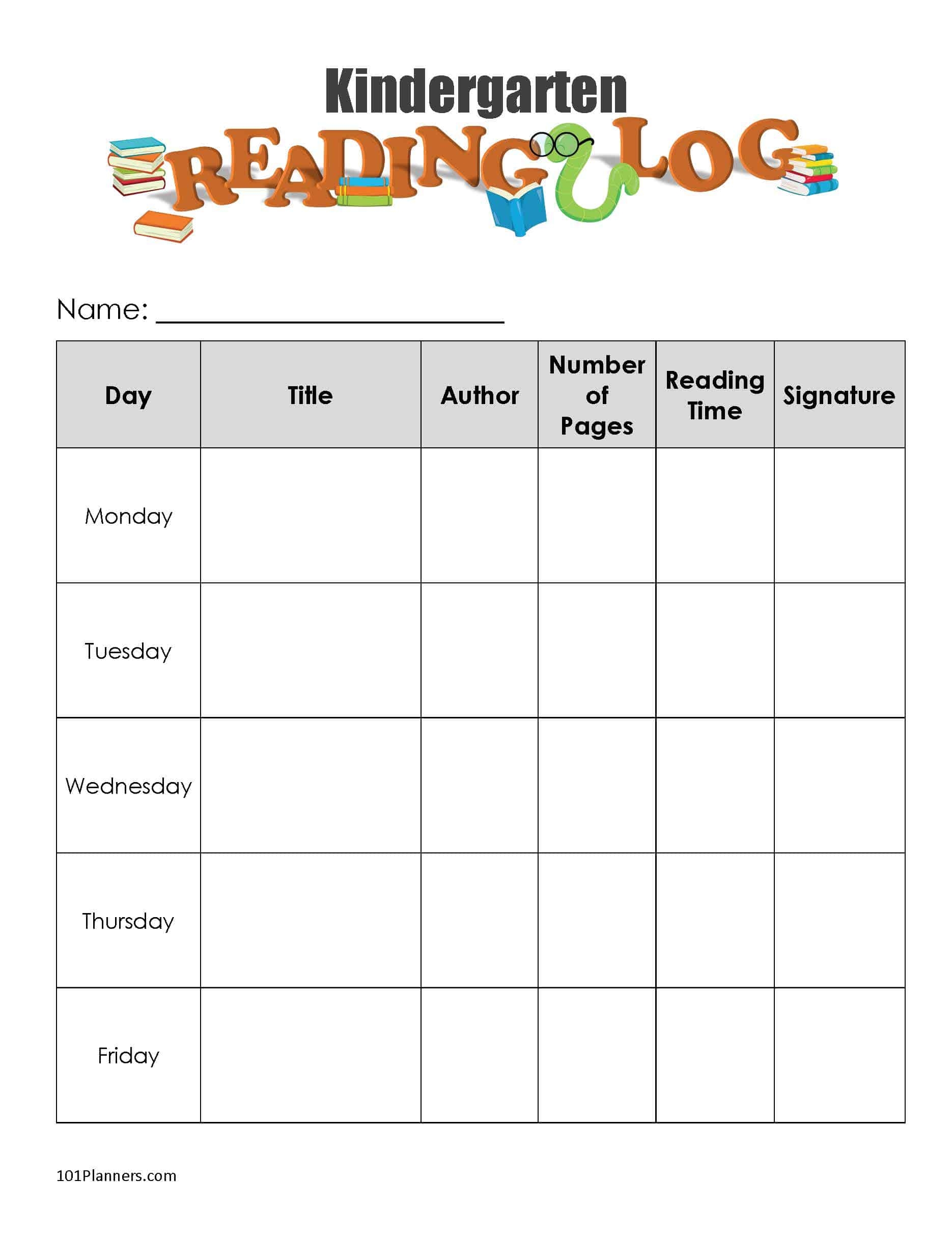Free Printable Reading Log Template Bullet Journal U0026 Traditional