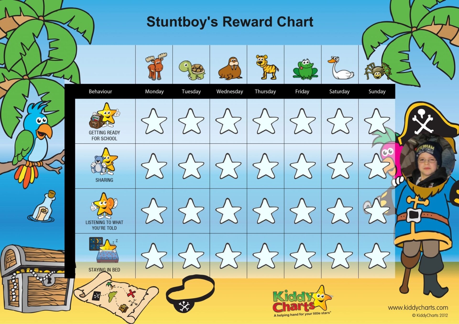 Printable Sticker Chart For Preschoolers