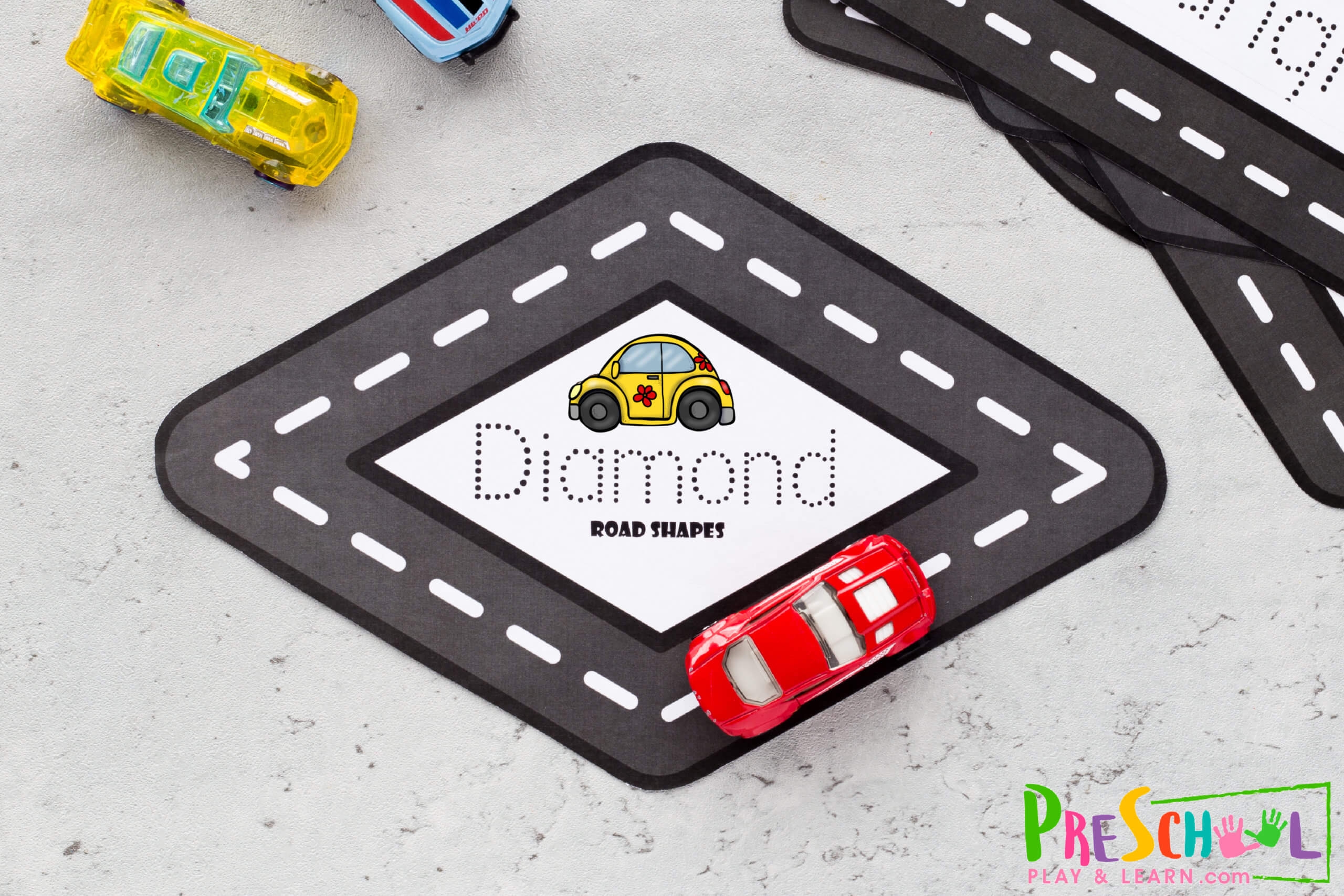  FREE Printable Road Shape Mats Shapes Activity For Preschoolers