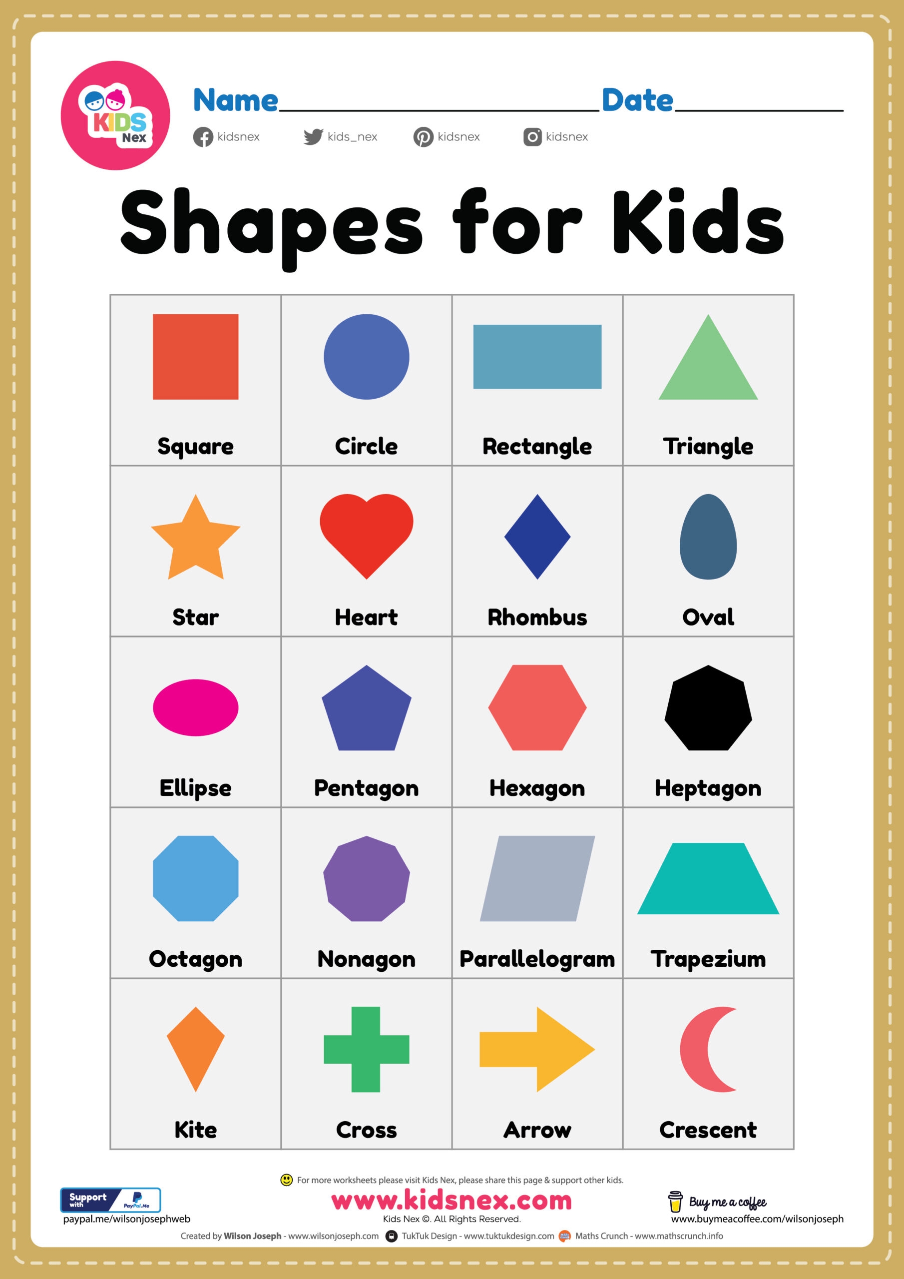 Printable Shape For Preschool