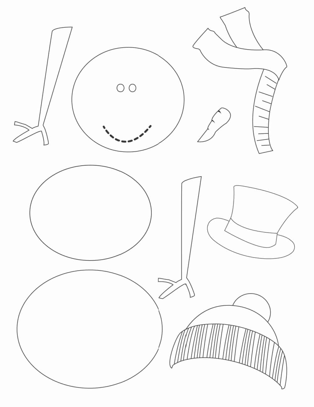 Printable Snowman Craft Preschool