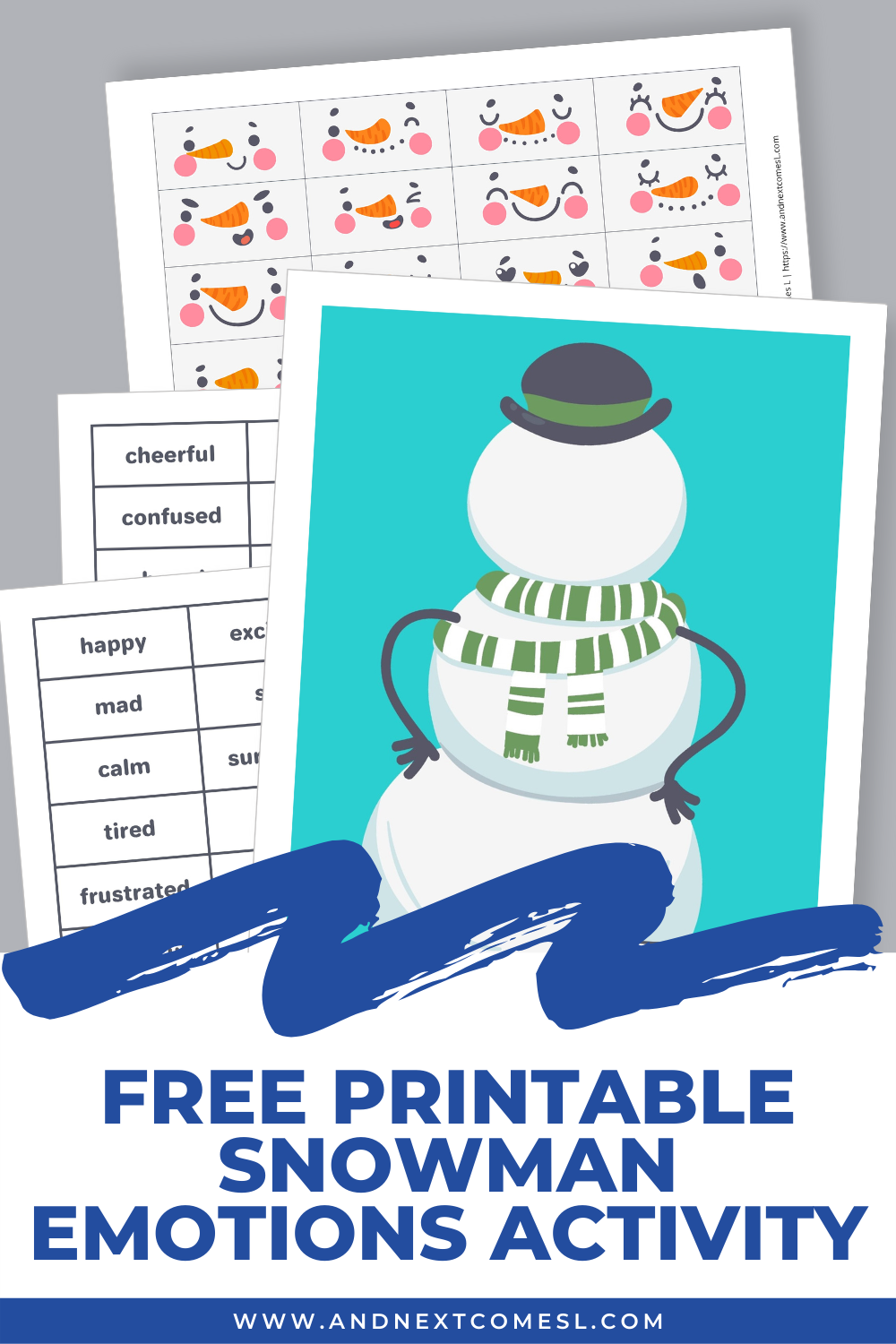Free Printable Snowman Emotions Activity And Next Comes L Hyperlexia Resources
