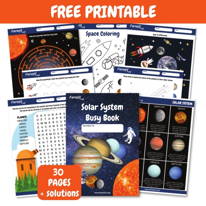 FREE Printable Solar System Busy Book For Kids Ages 3 Fanesis Kids