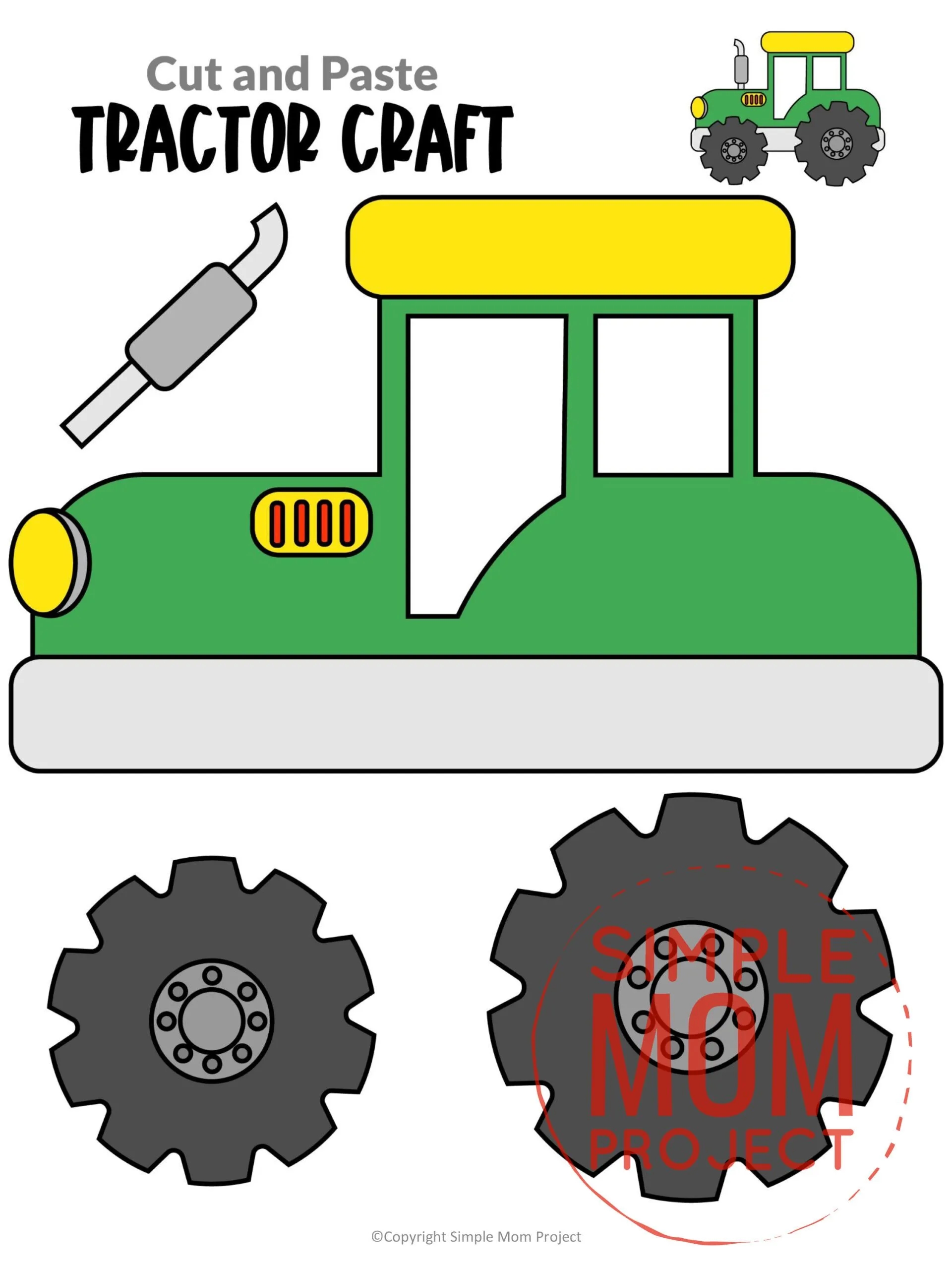 Free Printable Tractor Craft Template Simple Mom Project