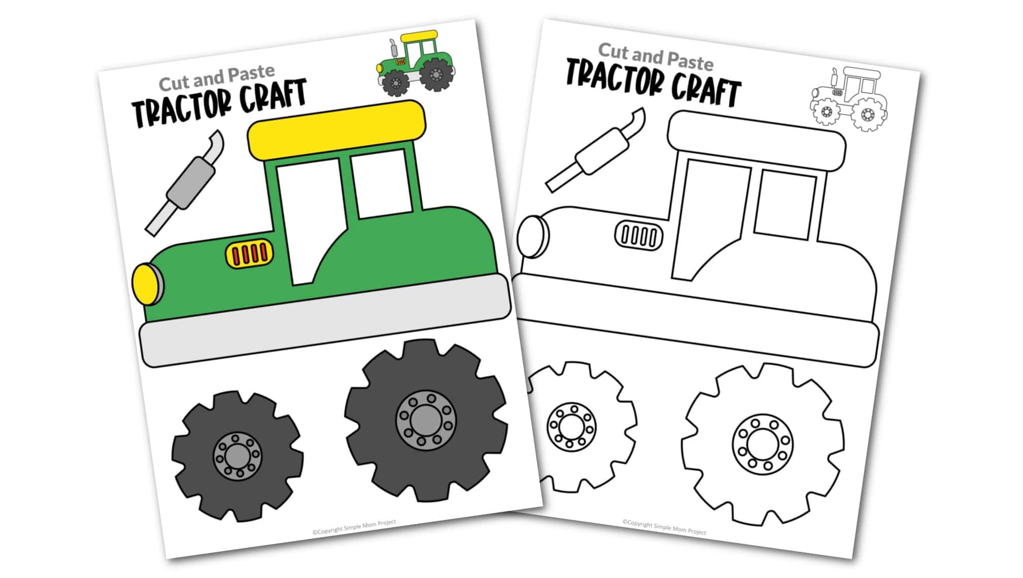 Free Printable Tractor Craft Template Simple Mom Project
