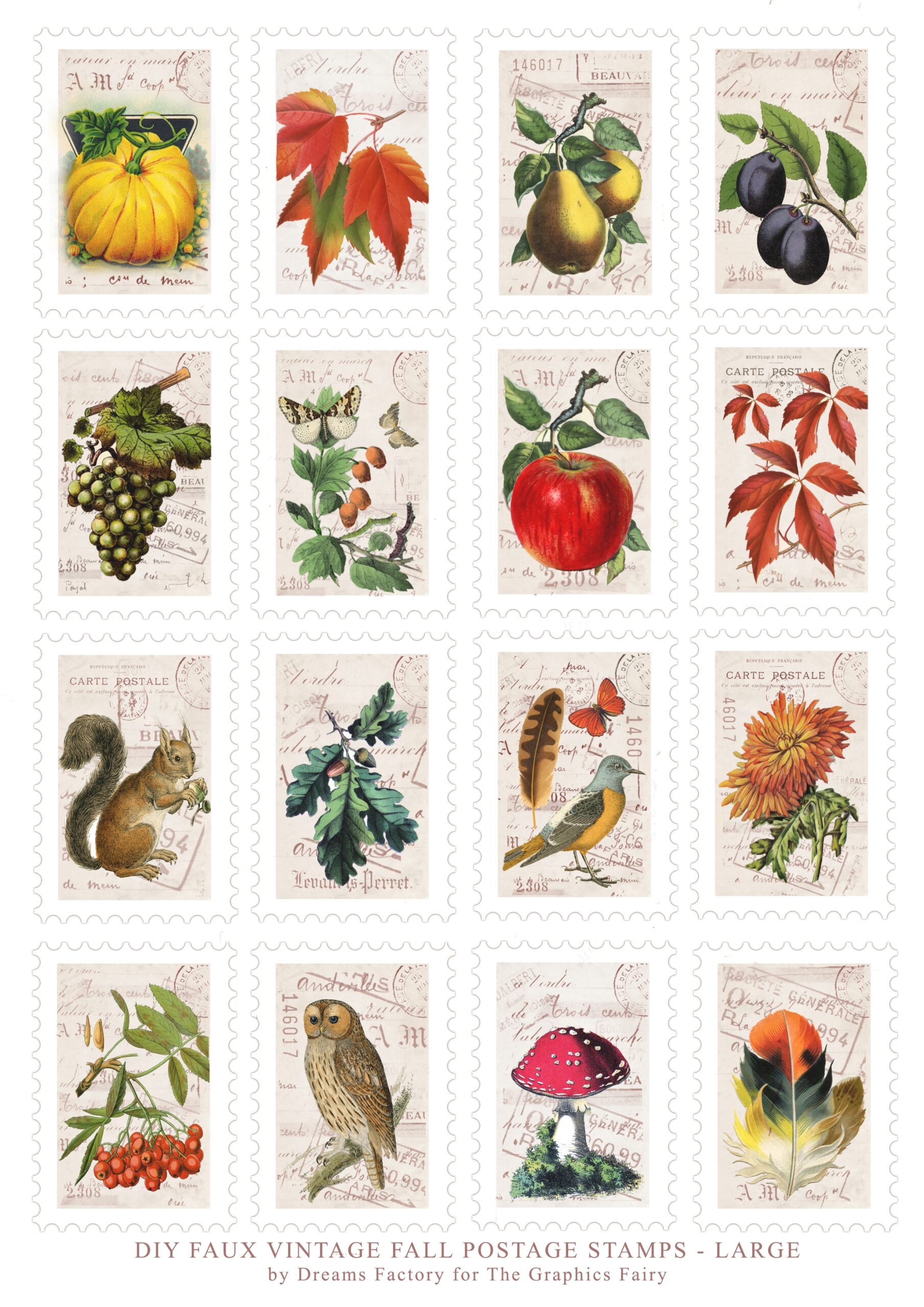 Free Printable Vintage Postage Stamps The Graphics Fairy Worksheets Library