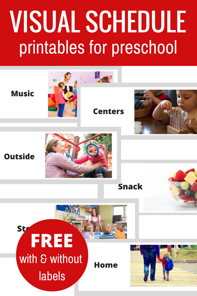 Printable Schedule Cards For Preschool