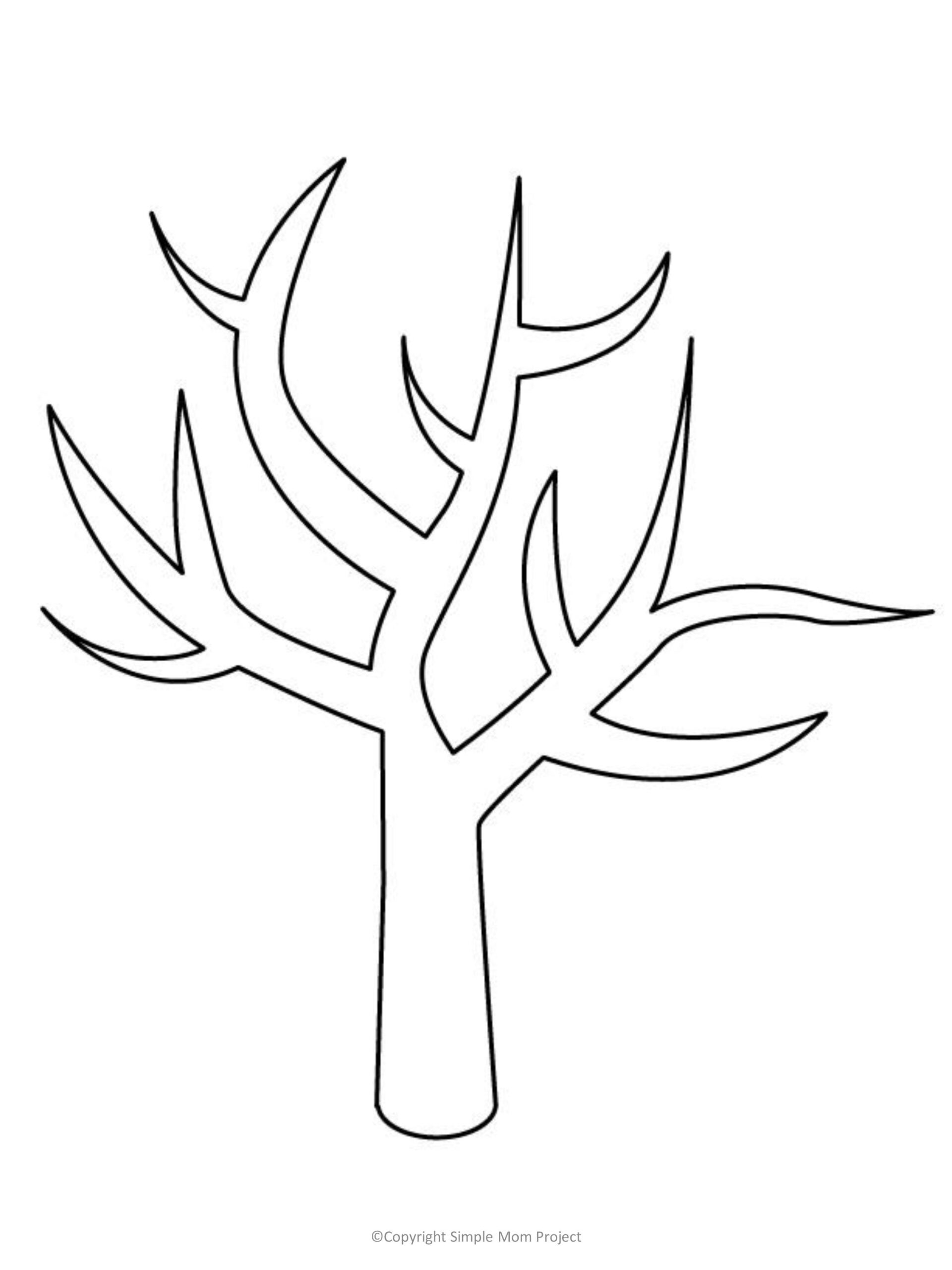 Free Printable Winter Tree Template Simple Mom Project Worksheets Library