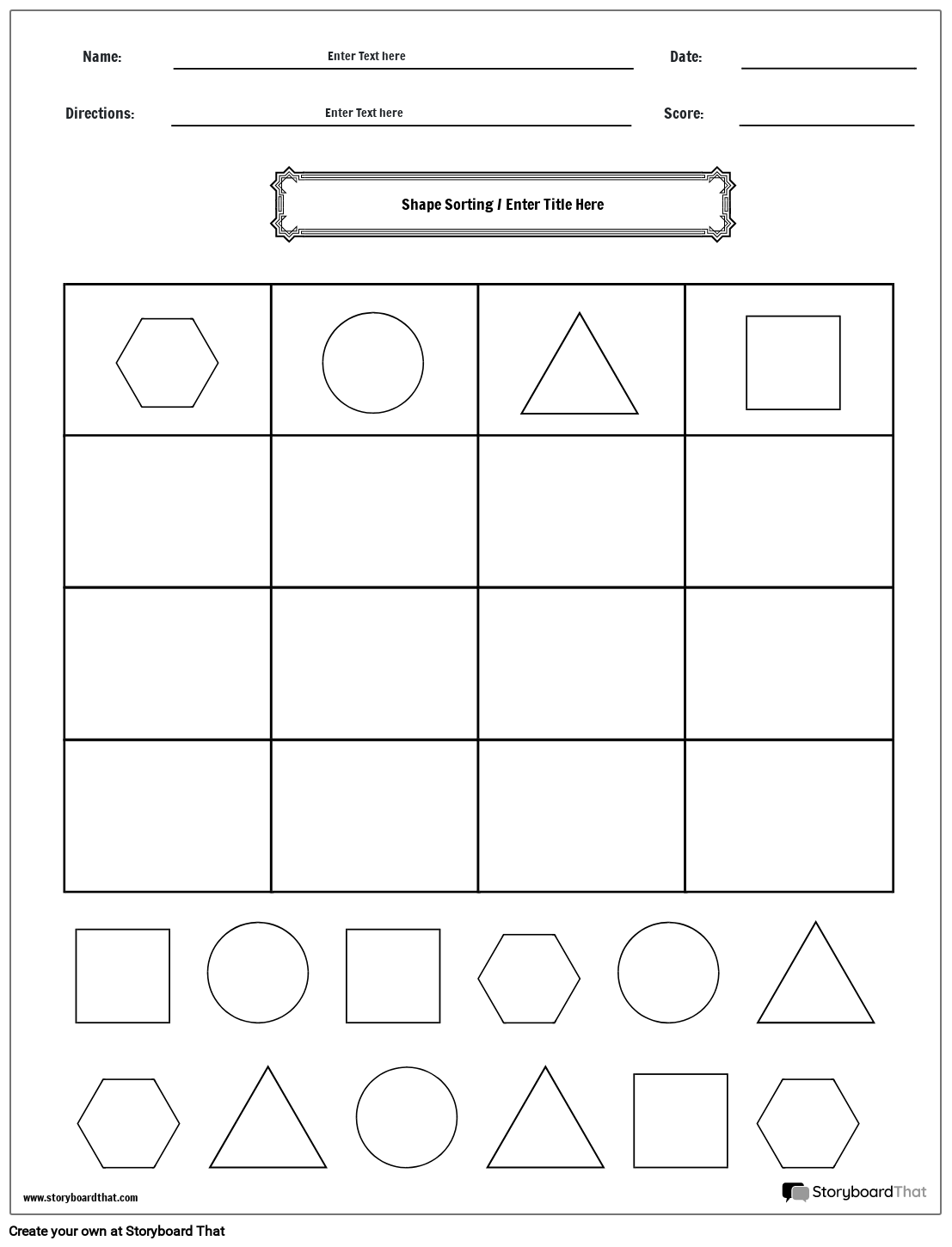 Printable Preschool Sorting Activities